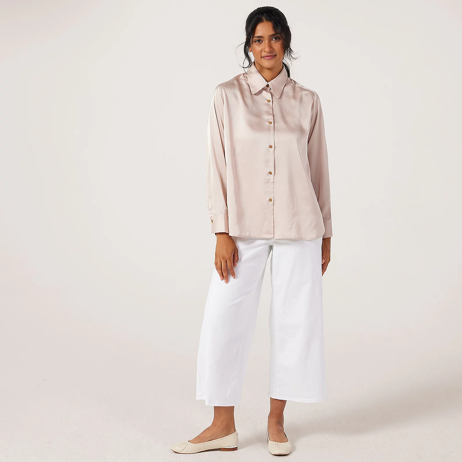Malissa J Satin Shirt With Wide Cuffs