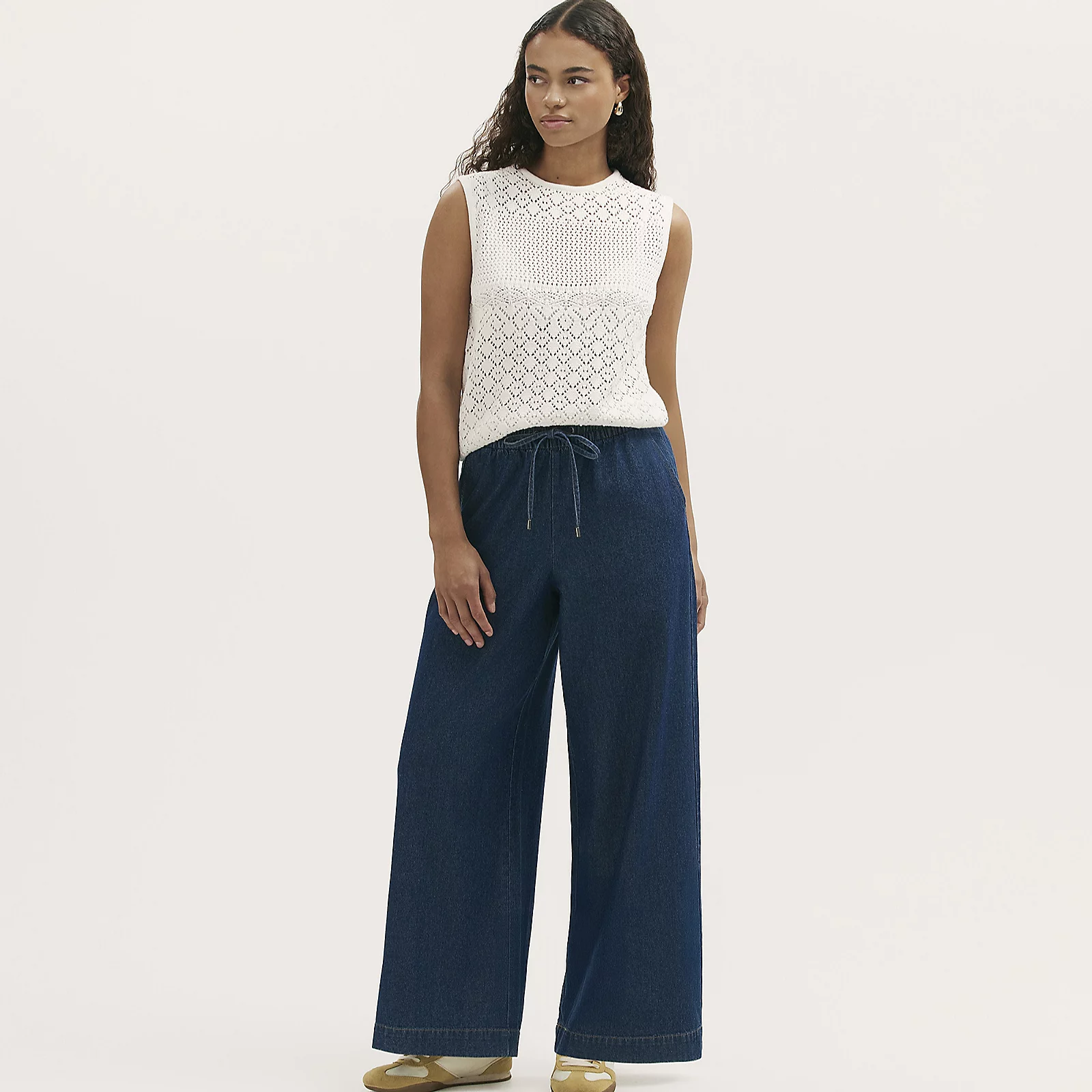 Finery London 100% Cotton Denim Trouser with Stretch Waist Standard
