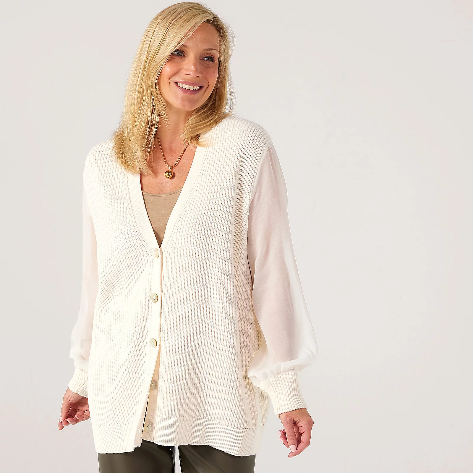 MarlaWynne Layers Cardigan With Mesh Sleeve 5 MarlaWynne Layers Cardigan With Mesh Sleeve