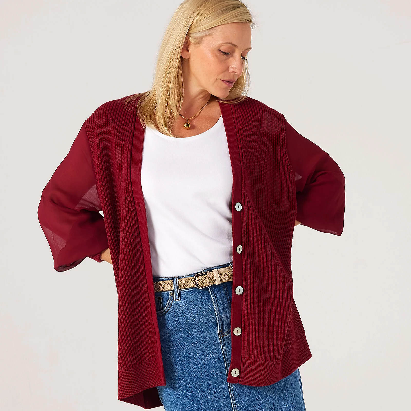 MarlaWynne Layers Cardigan With Mesh Sleeve 6 MarlaWynne Layers Cardigan With Mesh Sleeve