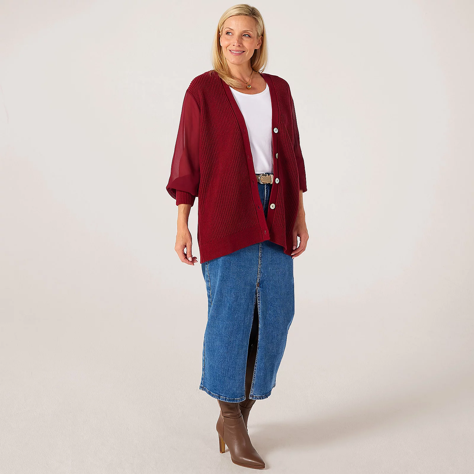 MarlaWynne Layers Cardigan With Mesh Sleeve 7 MarlaWynne Layers Cardigan With Mesh Sleeve