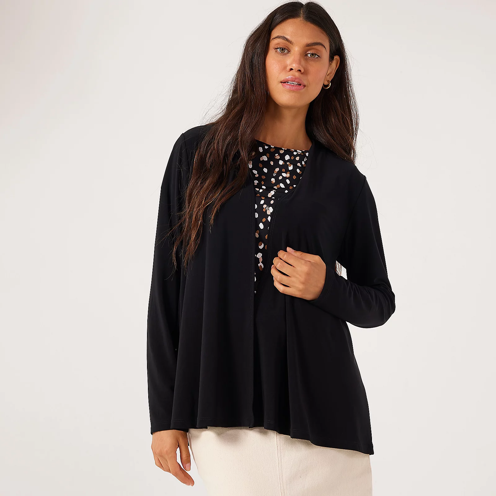 Kim & Co Deluxe Brazil Jersey Cardigan with Shirring Back Detail