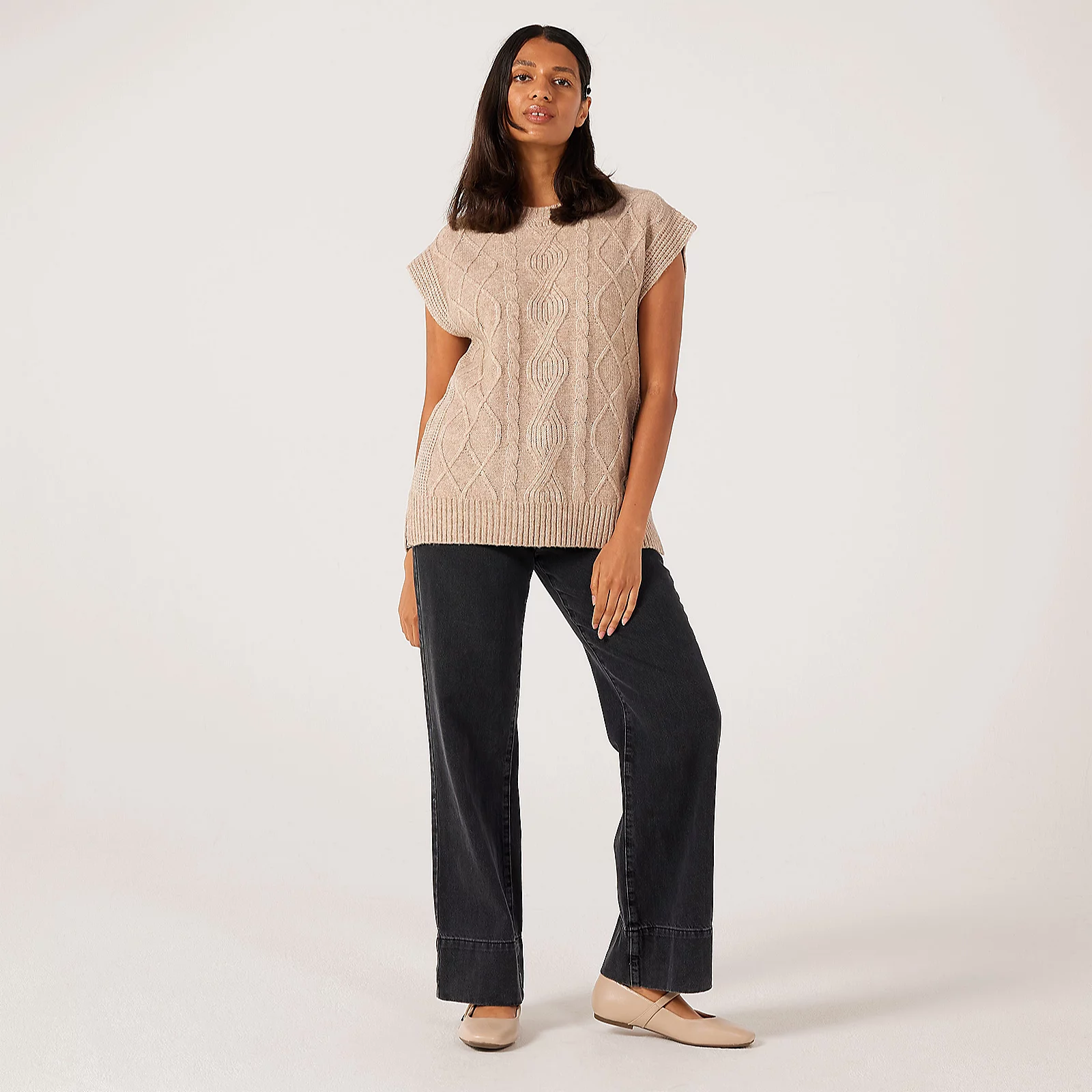 Denim & Co. Cable Knit Vest