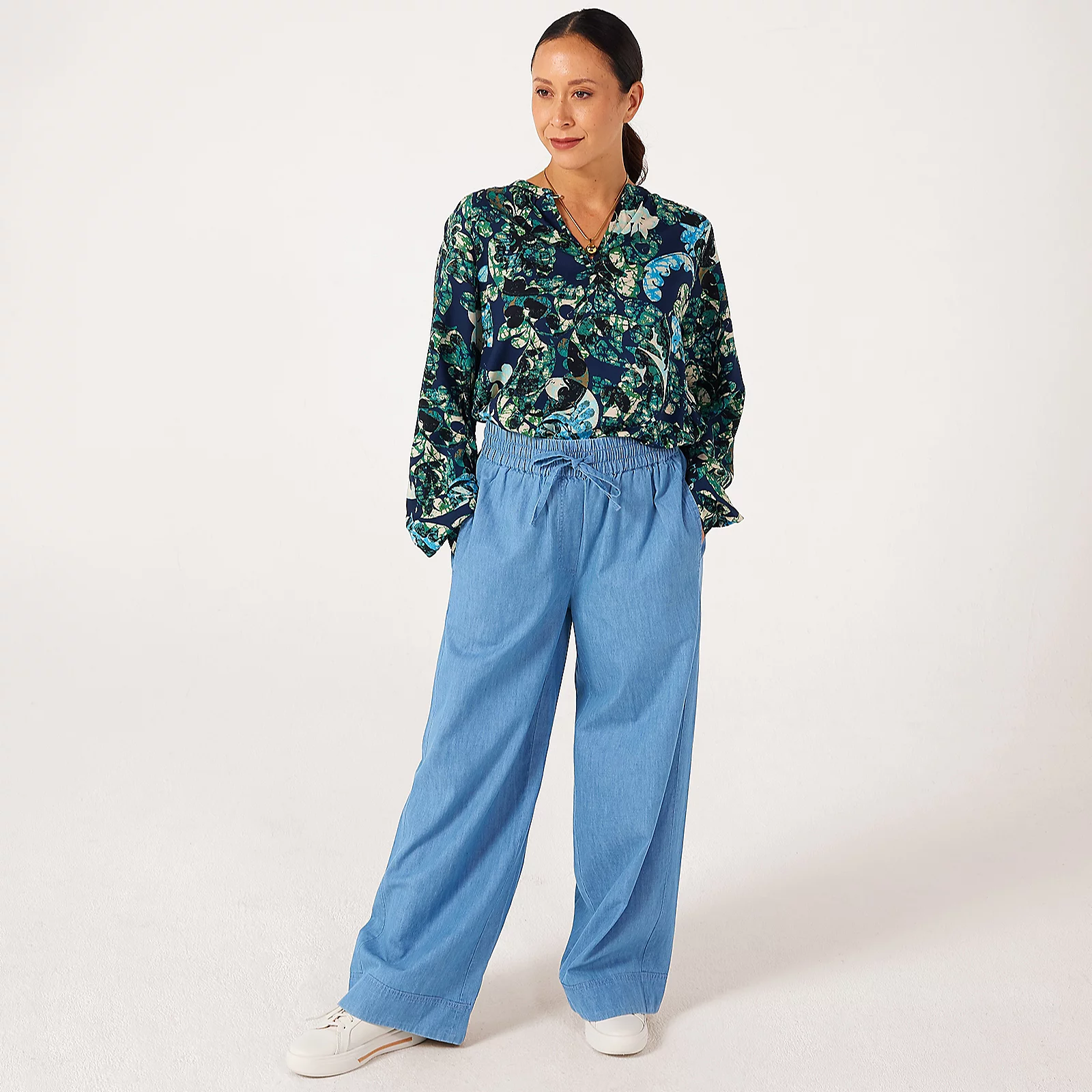 Masai Copenhagen Paxine Cotton Denim Wide Leg Trouser