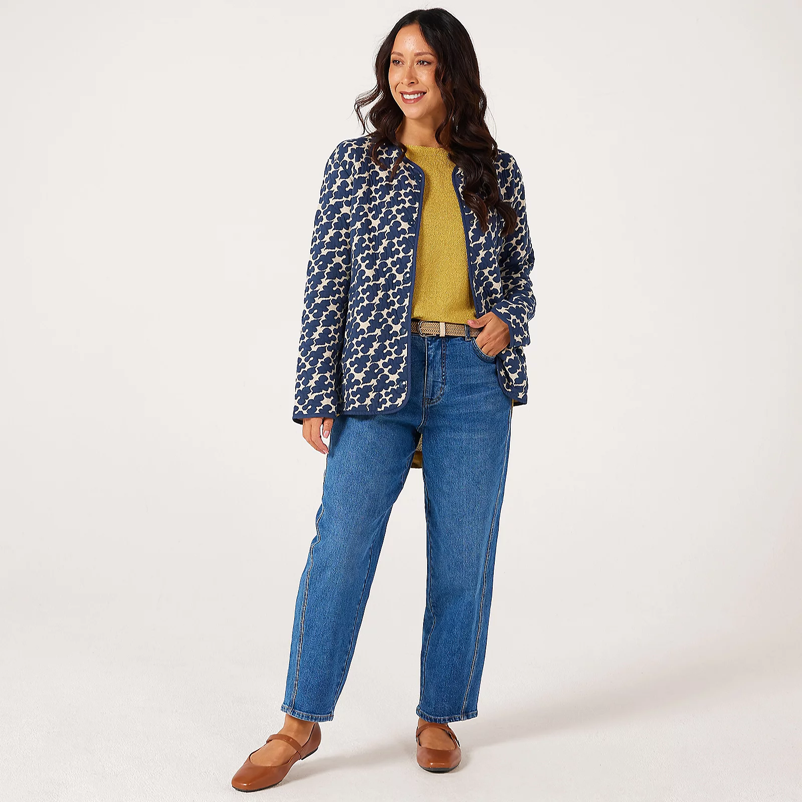 Masai Copenhagen Jaxine Denim Blue Textured Jaquard Jacket