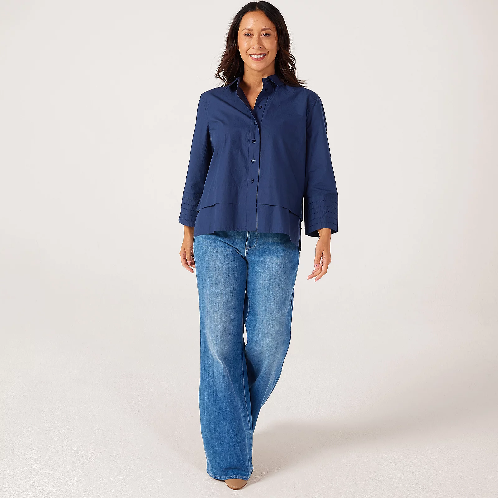 Masai Copenhagen Ianela Stitch Detail Heavy Cotton Poplin Shirt