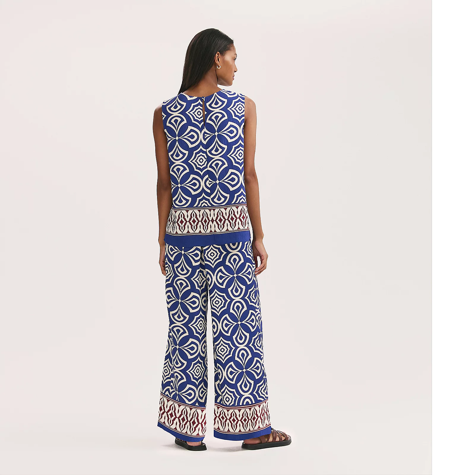 Finery London Nat Blue Mosaic Trouser Short