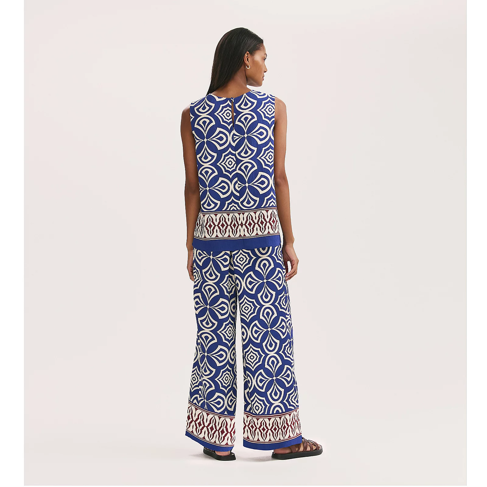 Finery London Nat Blue Mosaic Trouser Standard