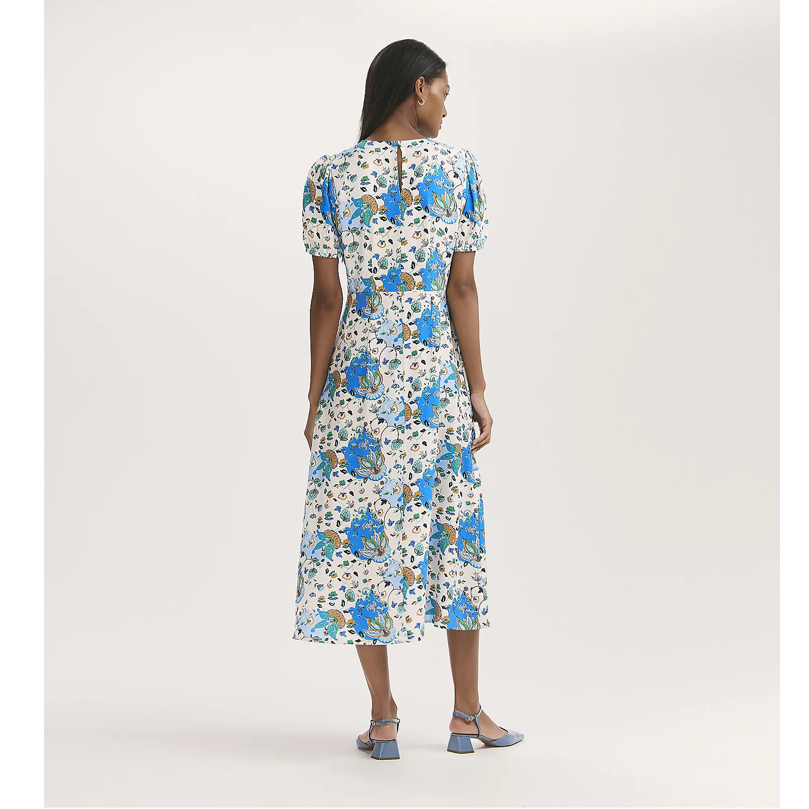 Finery London Lili Printed Short Sleeve Midi Dress