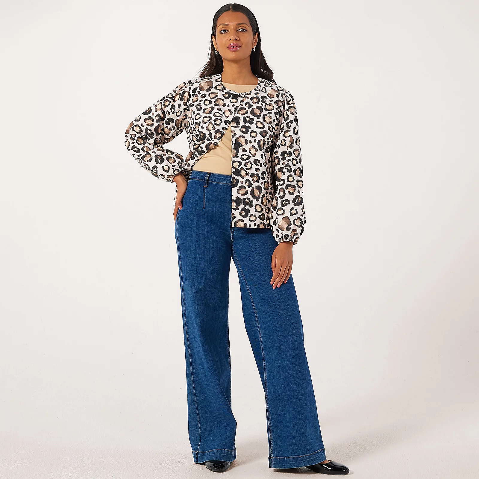 Helene Berman Animal Print Cotton Canvas Jacket