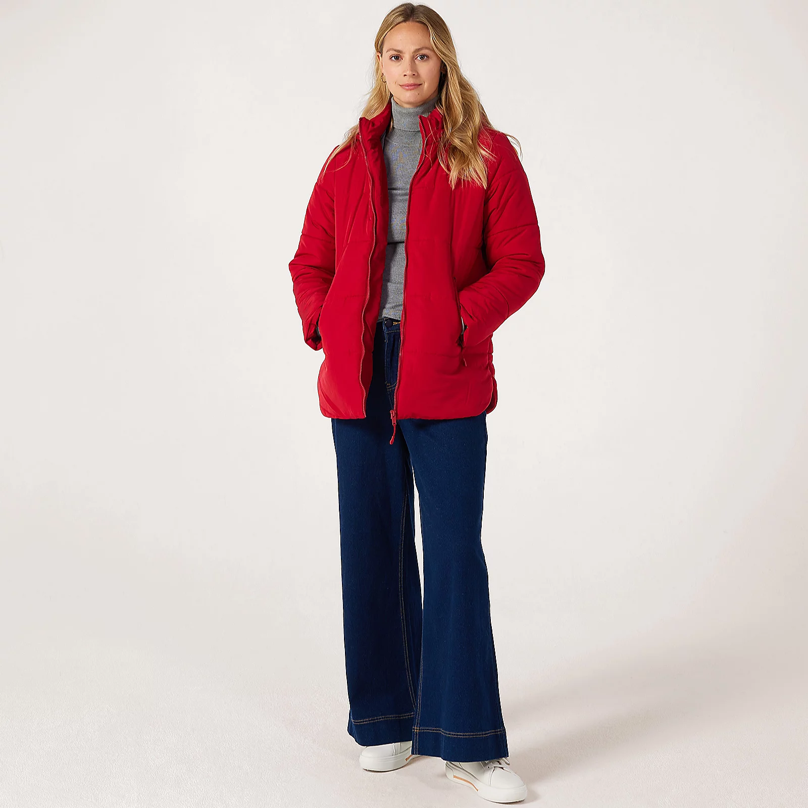 Centigrade Padded Jacket with High Low Hem