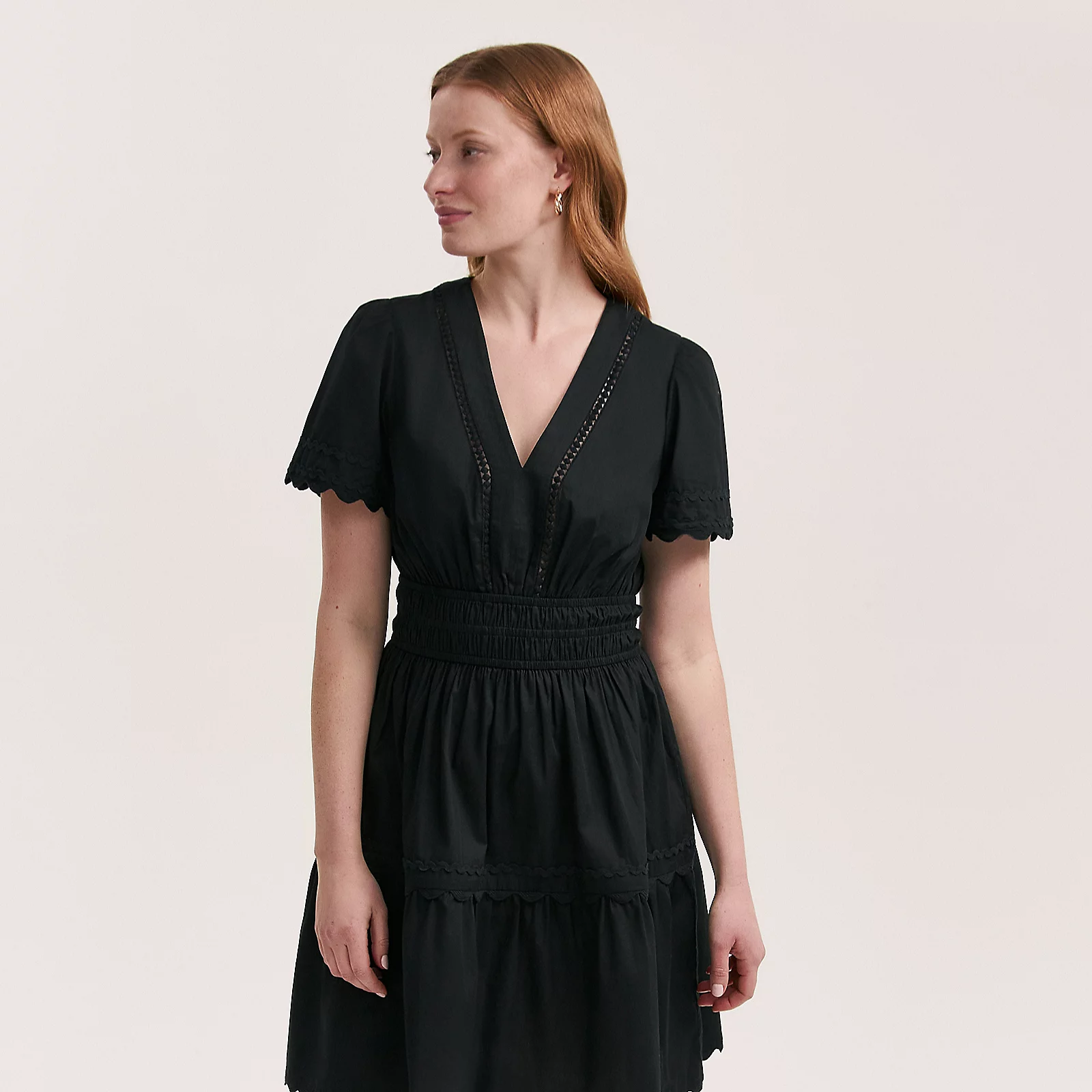Finery London Reece Cotton Poplin Dress with Rik Rak Detail