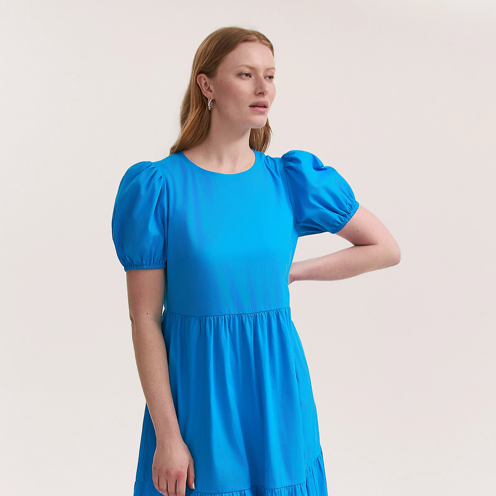 Finery London Genevive Cotton Poplin Tiered Dress