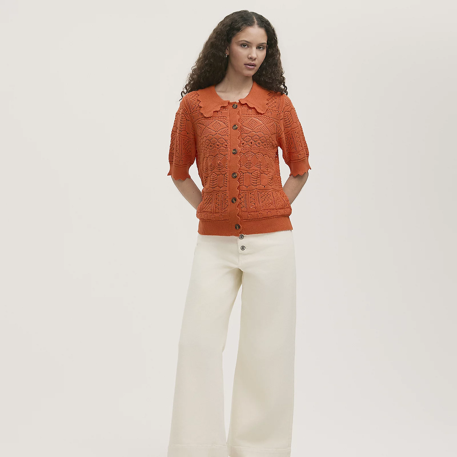 Finery London Marlowe 100% Cotton Light Knit Cardigan