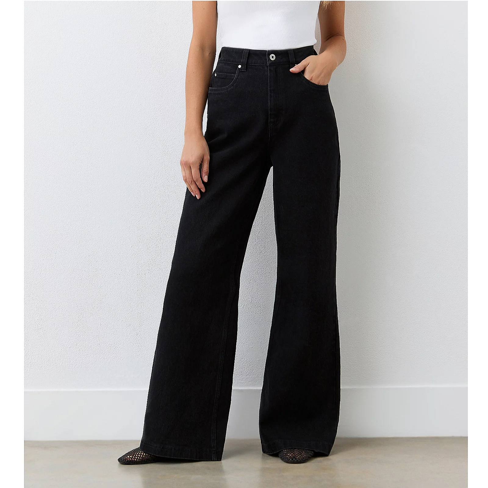 Finery London Monica Stretch Black Denim Jean Short