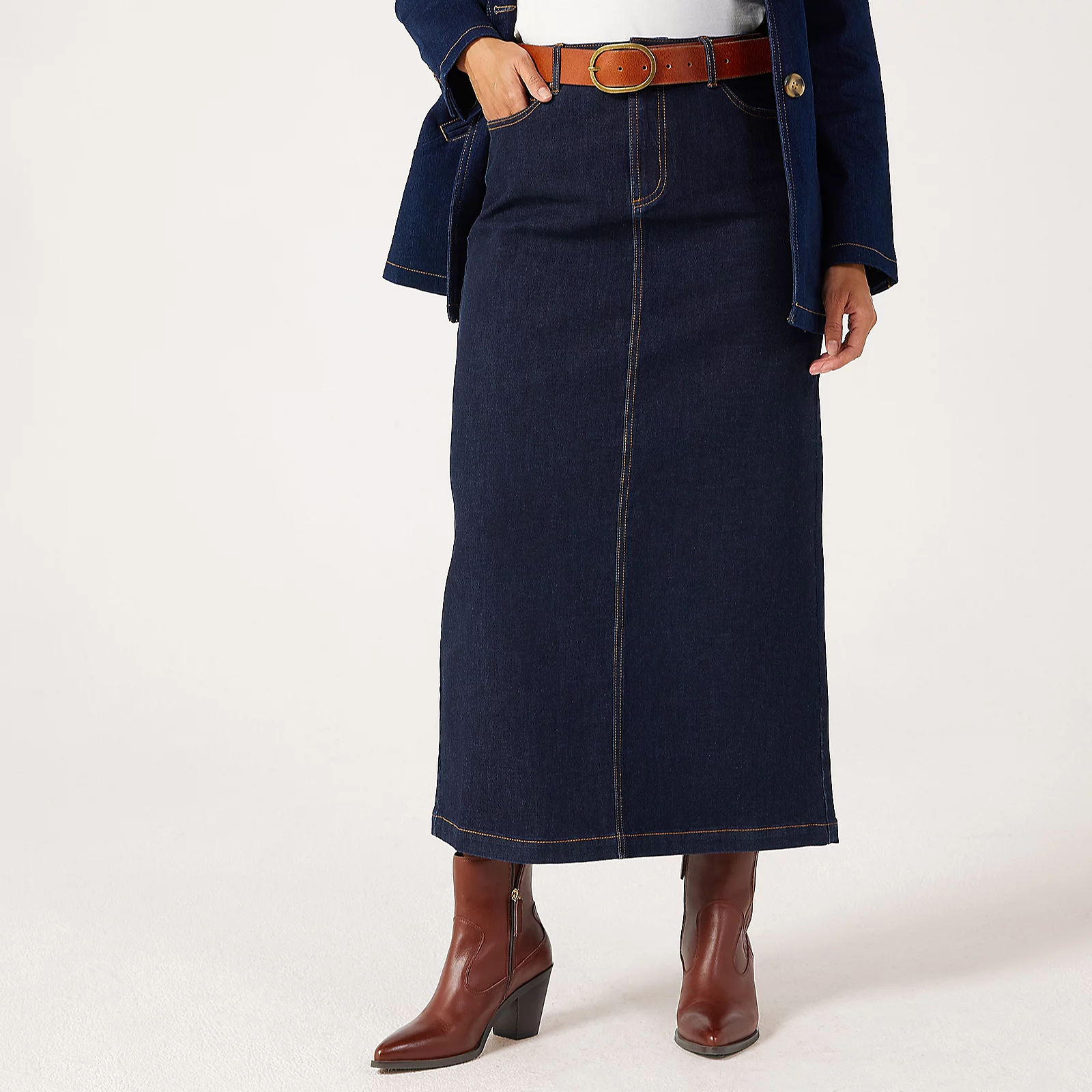 Ruth Langsford Maxi Denim Skirt Standard