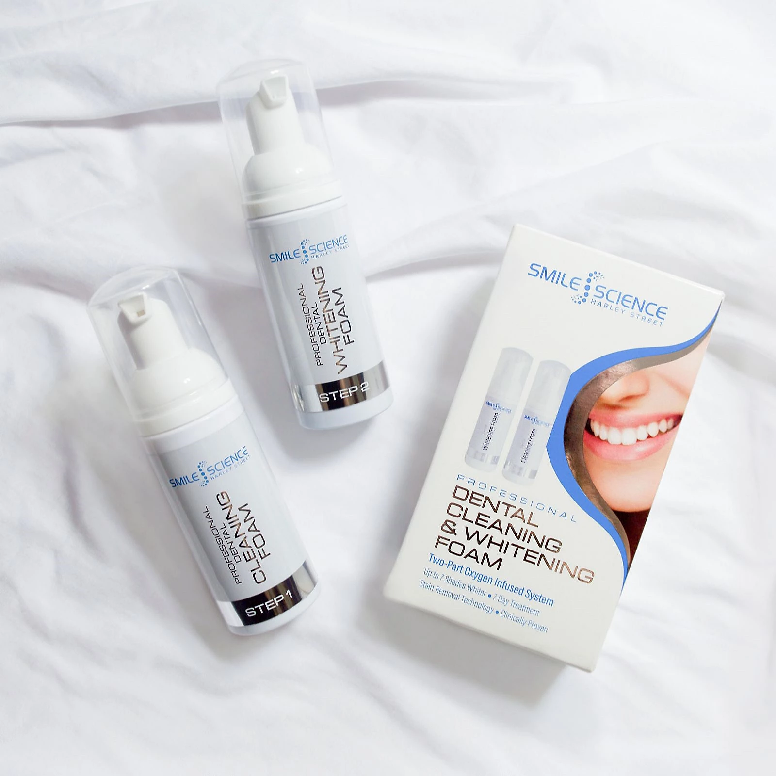 Smile Science Harley Street Dental Cleaning & Whitening Foam Duo