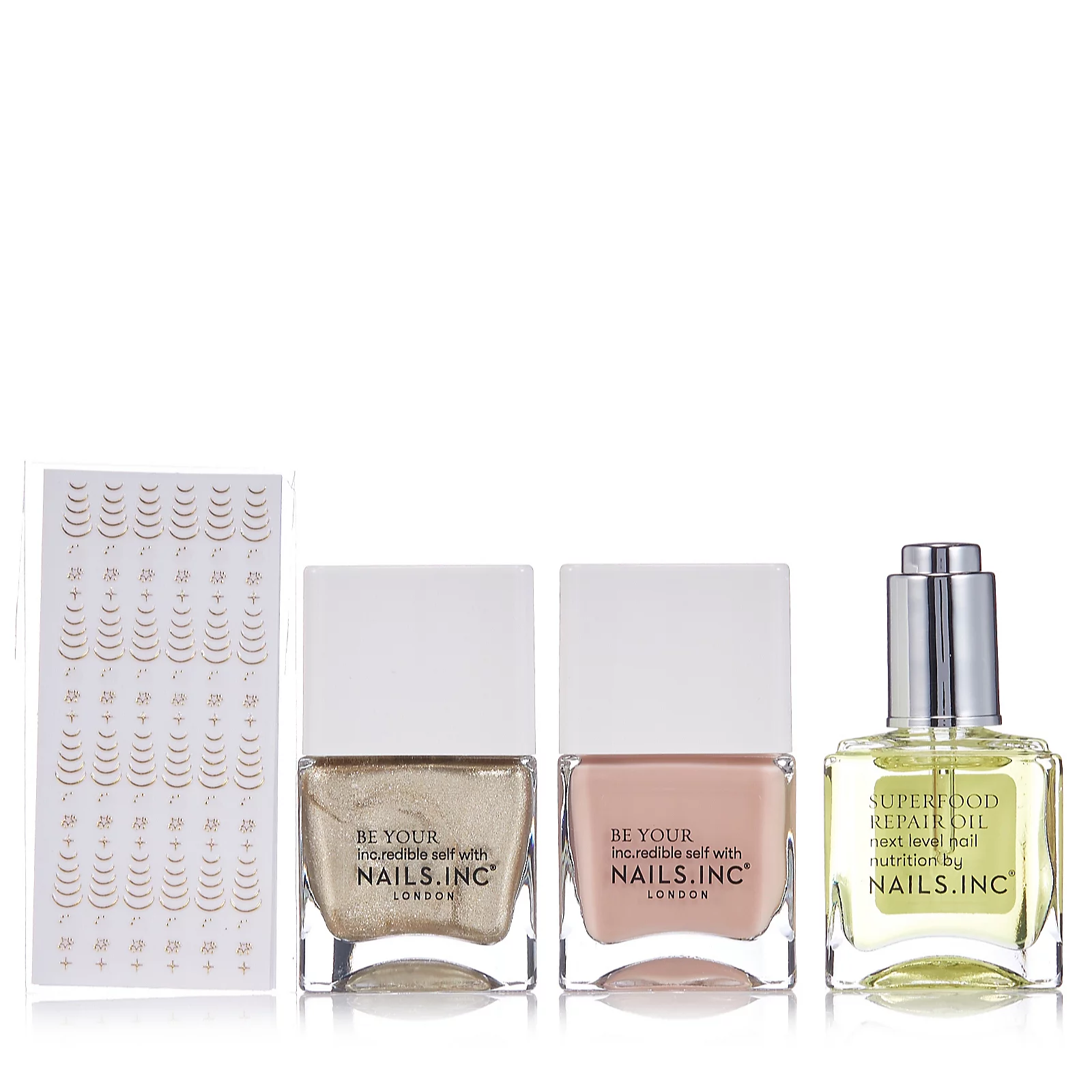 Nails Inc My Golden Hour Nail Polish Duo with Superfood Repair Oil