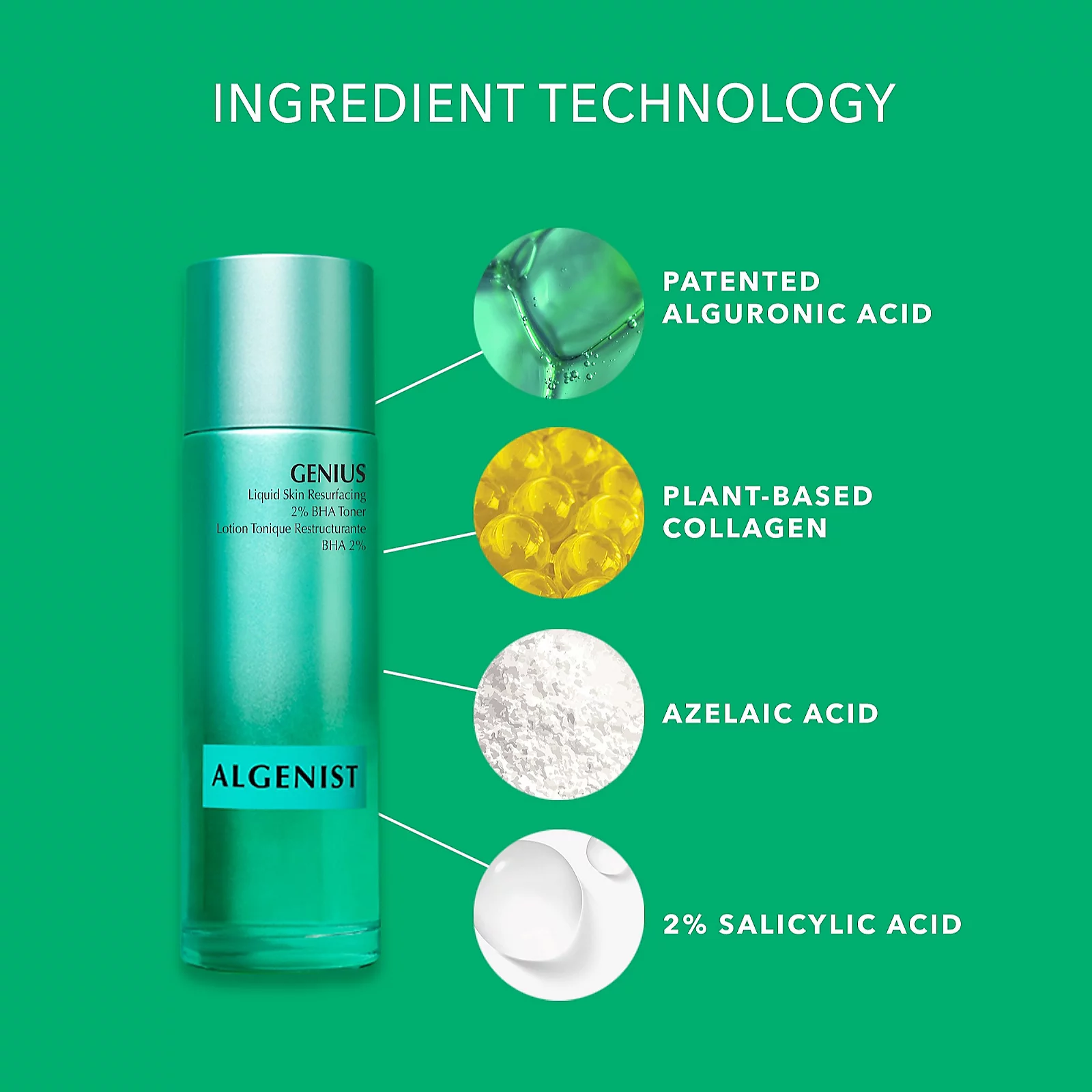 Algenist Genius Liquid Skin Resurfacing 2% BHA Toner 100ml 8 Algenist Genius Liquid Skin Resurfacing 2% BHA Toner 100ml