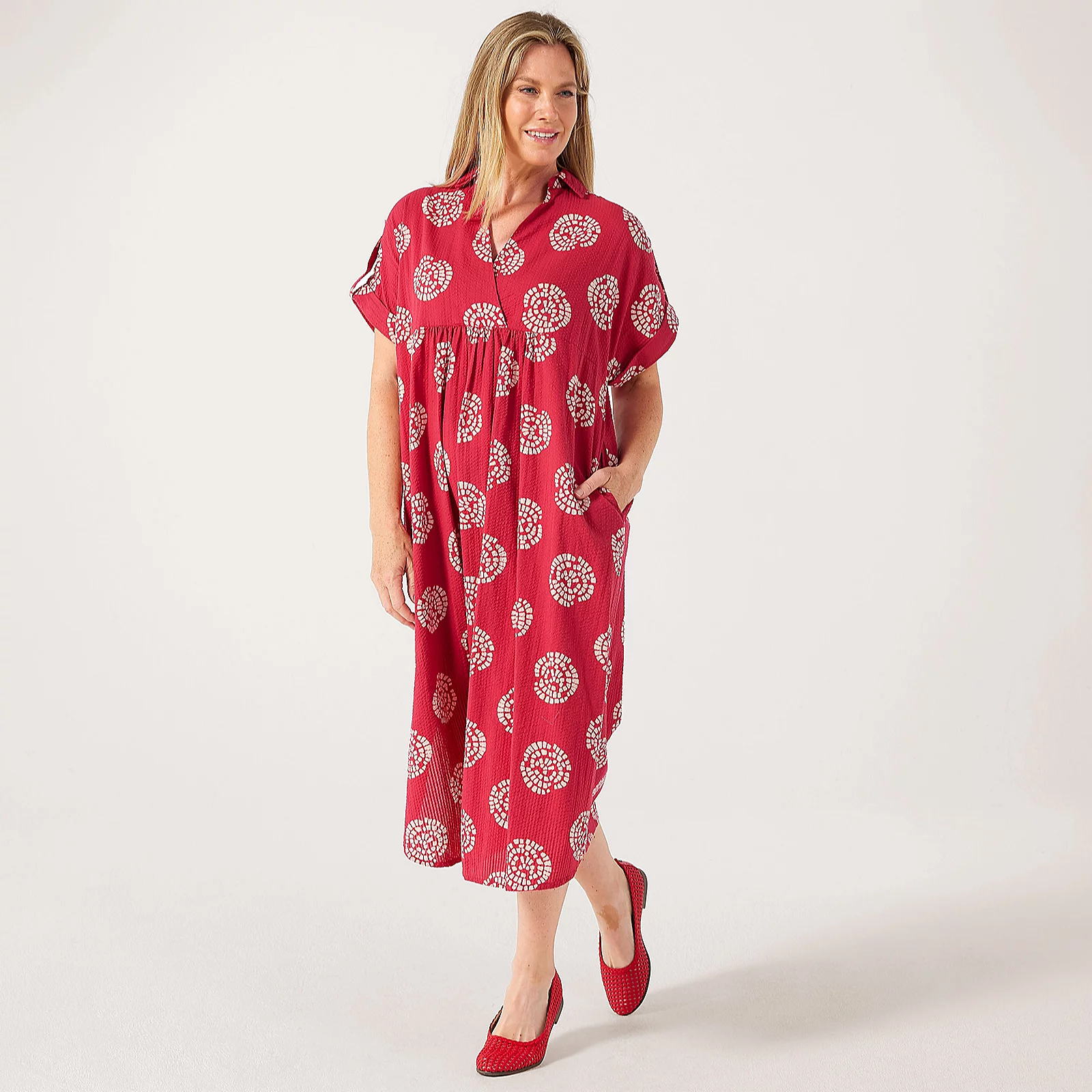 Masai Copenhagen Orsola Printed Seersucker 100% Cotton Loose Fit Dress 3 Masai Copenhagen Orsola Printed Seersucker 100% Cotton Loose Fit Dress