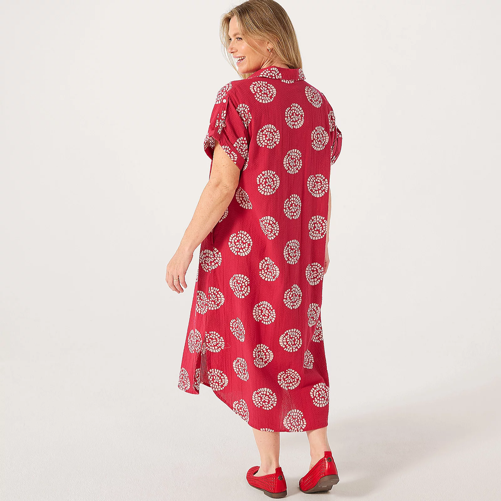 Masai Copenhagen Orsola Printed Seersucker 100% Cotton Loose Fit Dress 4 Masai Copenhagen Orsola Printed Seersucker 100% Cotton Loose Fit Dress