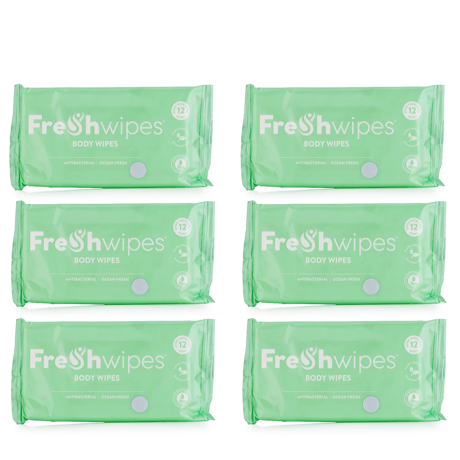 FreshWipes Body Wipes Set of 6 Packs