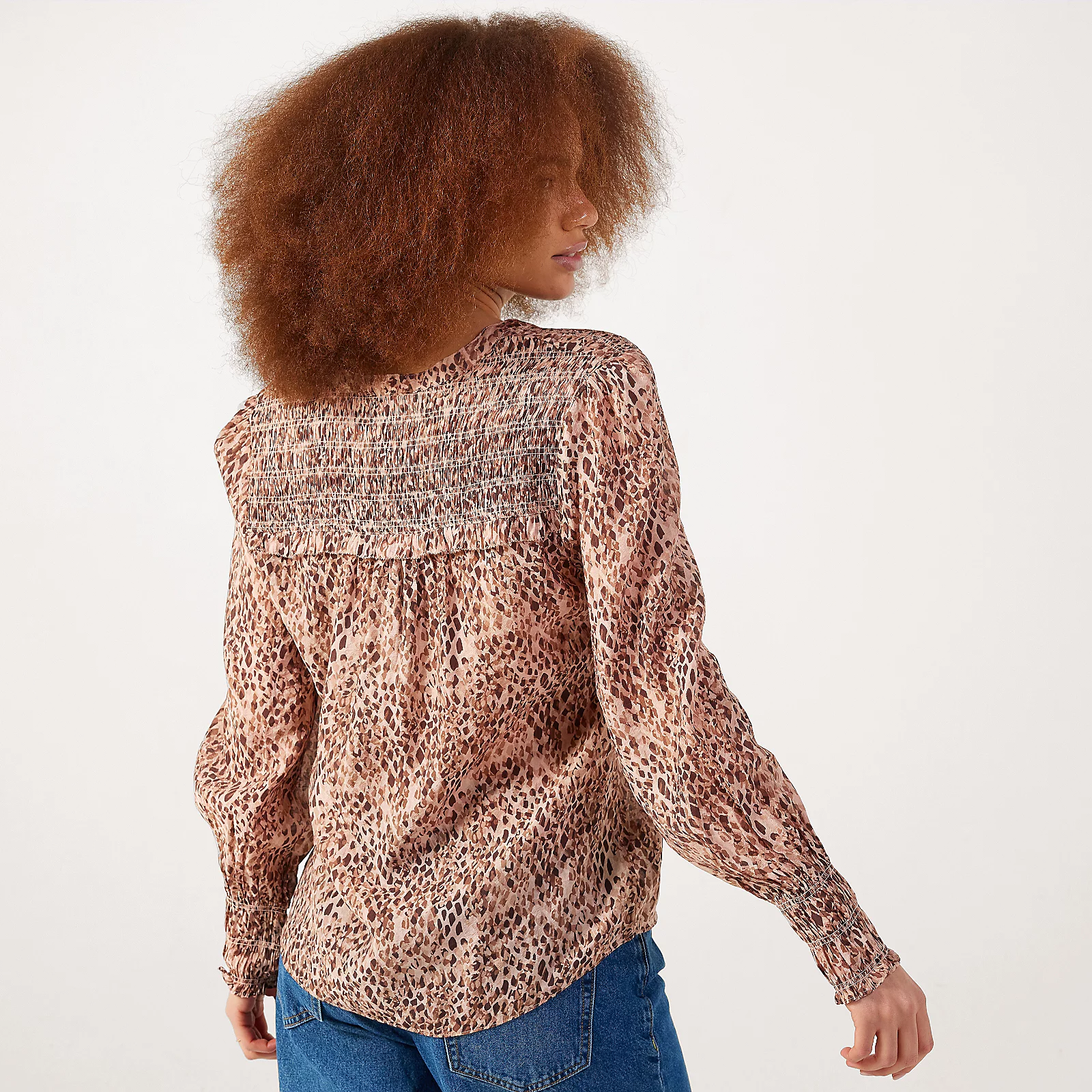 Izabel London Printed Blouse with Shirring Detail