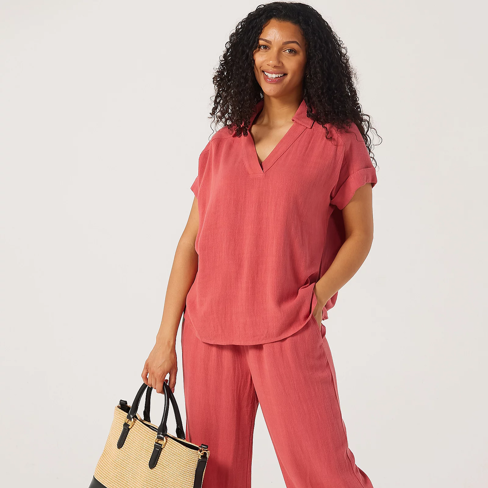 Ruth Langsford Linen Blend Dolman Sleeve Blouse