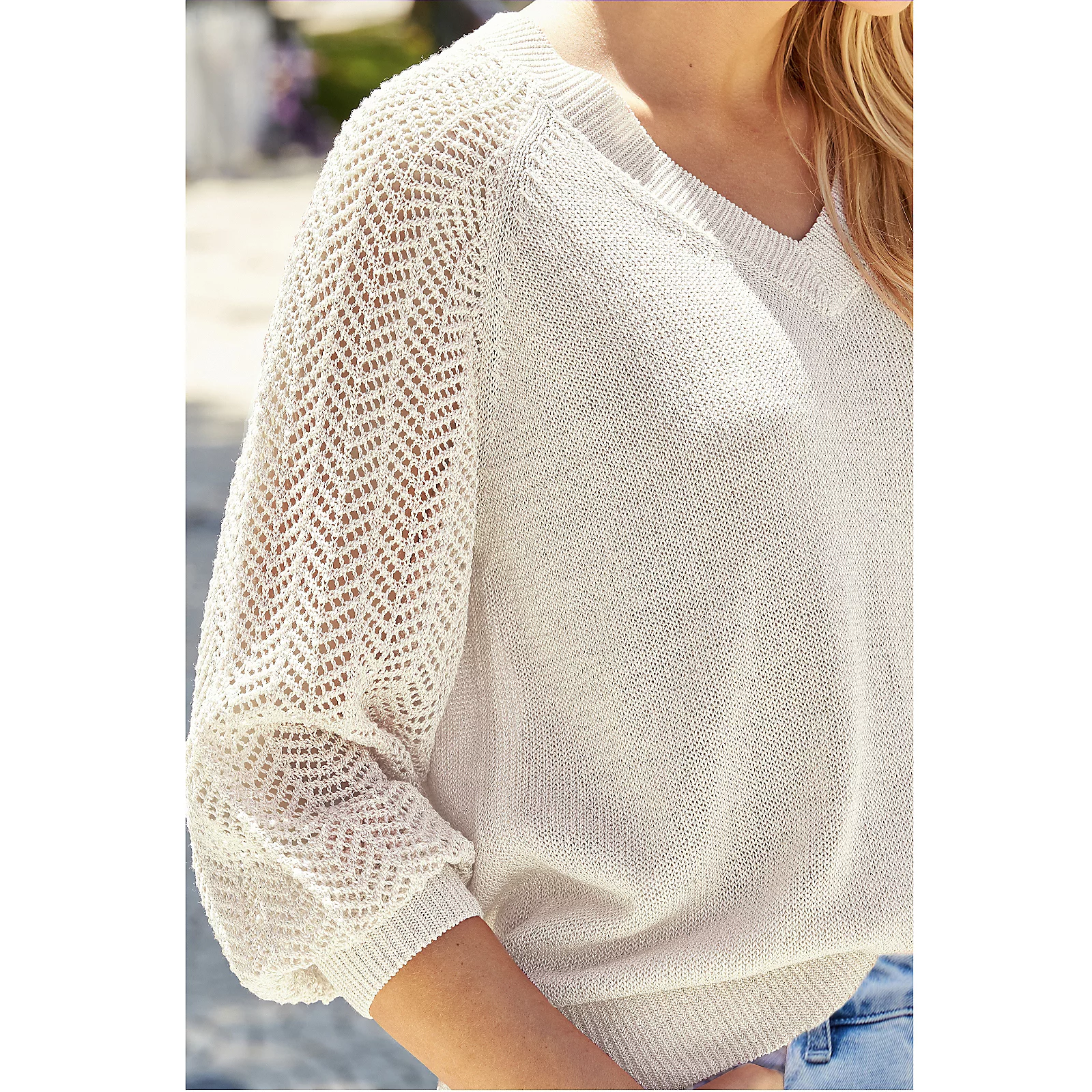 Sosandar Pointelle Sleeve Jumper 4 Sosandar Pointelle Sleeve Jumper