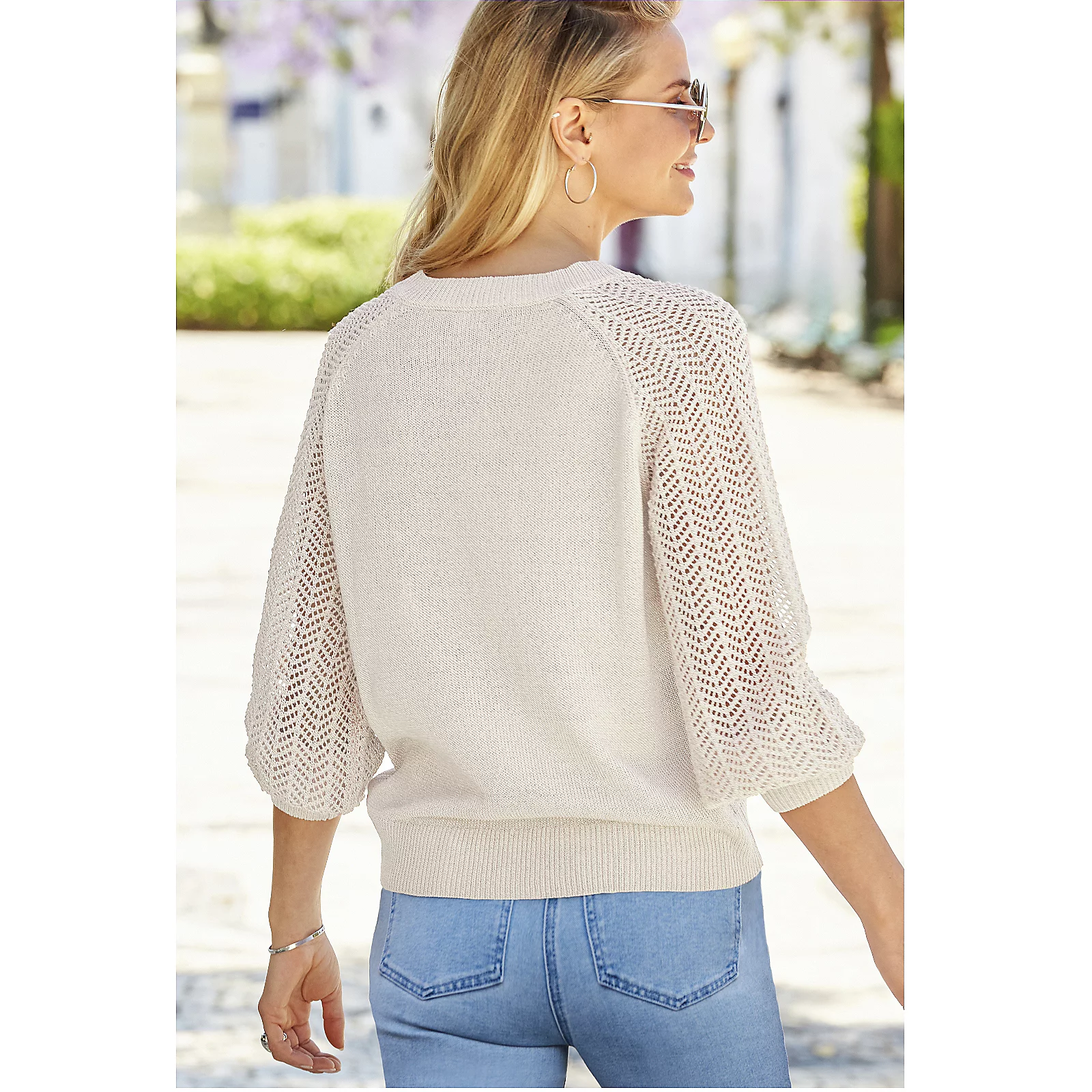 Sosandar Pointelle Sleeve Jumper 5 Sosandar Pointelle Sleeve Jumper
