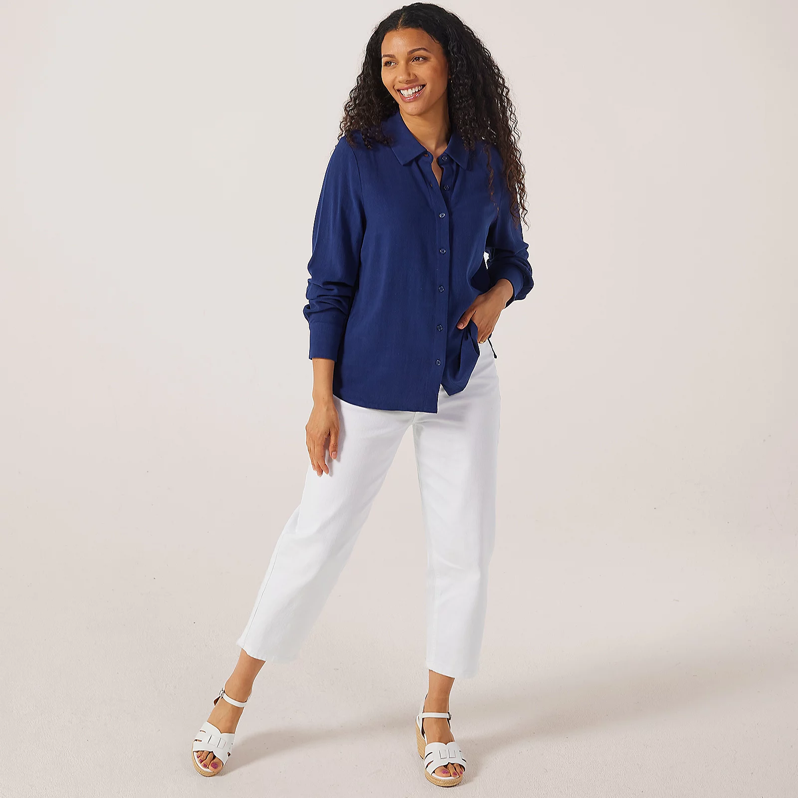Ruth Langsford Plain Linen Blend Shirt 3 Ruth Langsford Plain Linen Blend Shirt