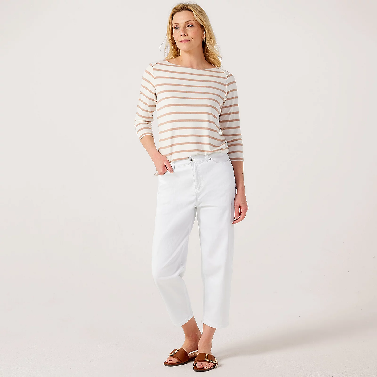 Ruth Langsford Barrel Leg Twill Jeans Standard