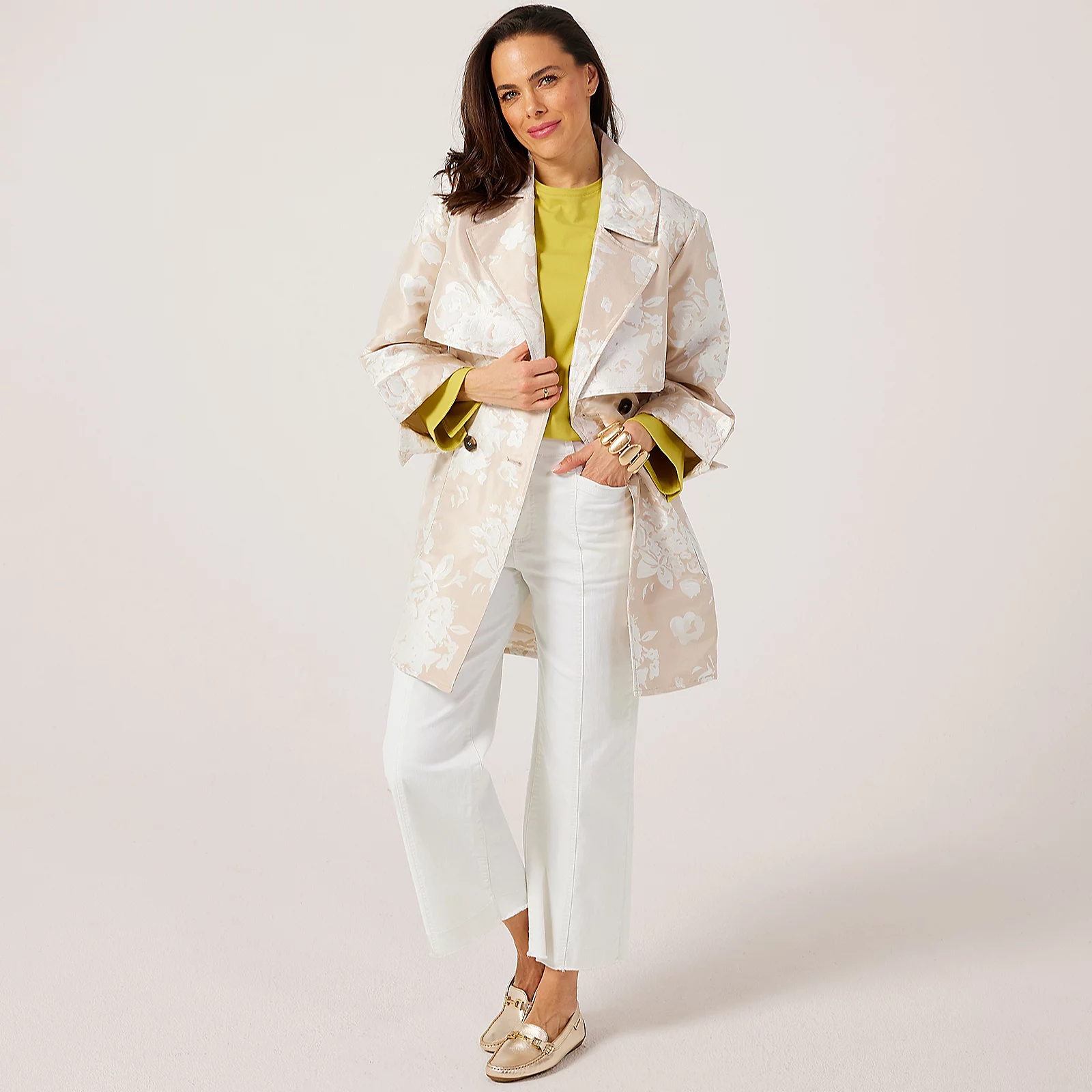 MarlaWynne Jacquard Spring Trench
