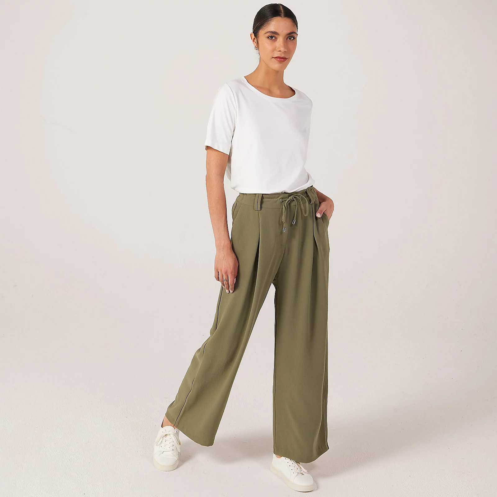 Ben De Lisi Pleated Wide Leg Trouser Petite