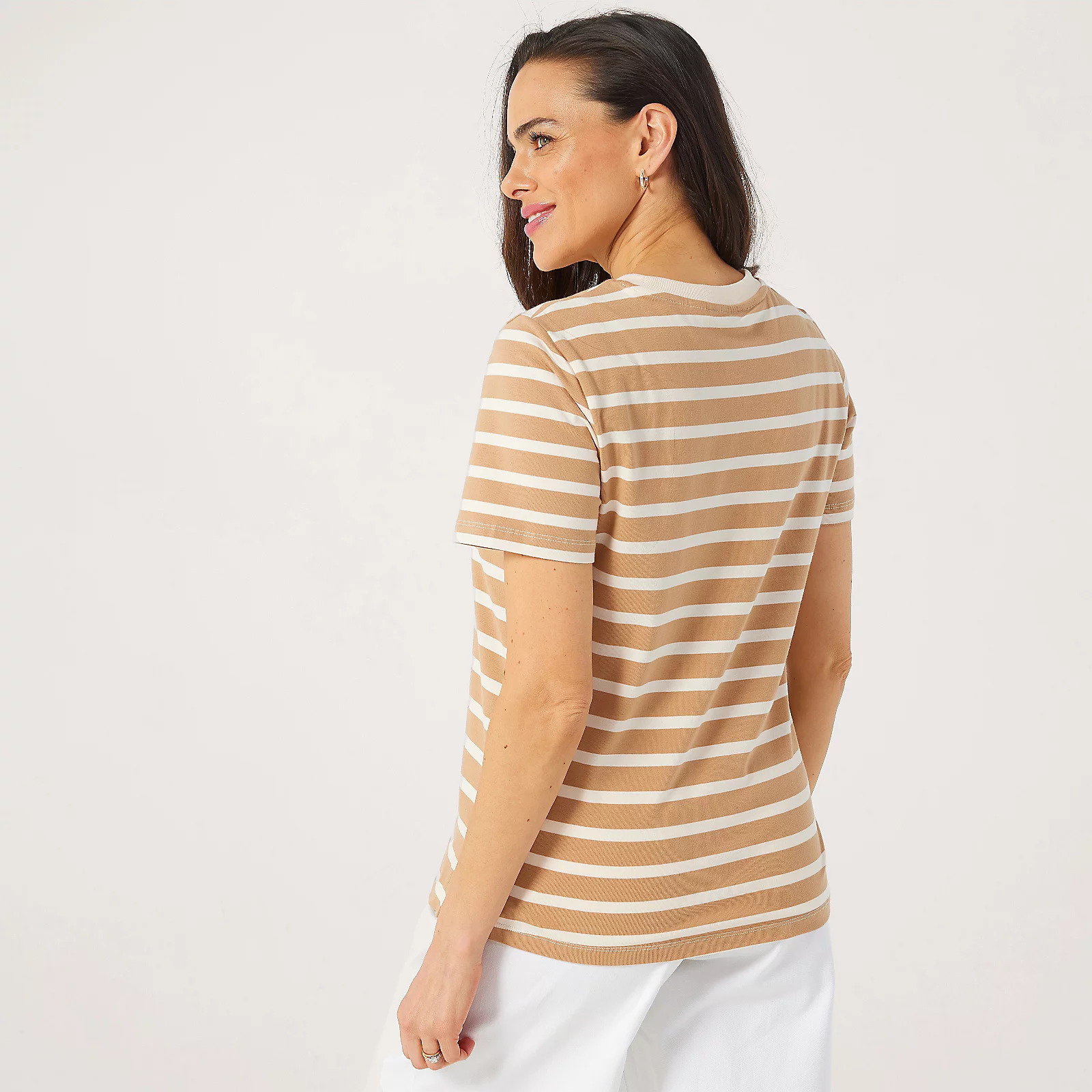 Denim & Co. Essentials Crew Neck Yarn Dyed Striped-Shirt 4 Denim & Co. Essentials Crew Neck Yarn Dyed Striped-Shirt