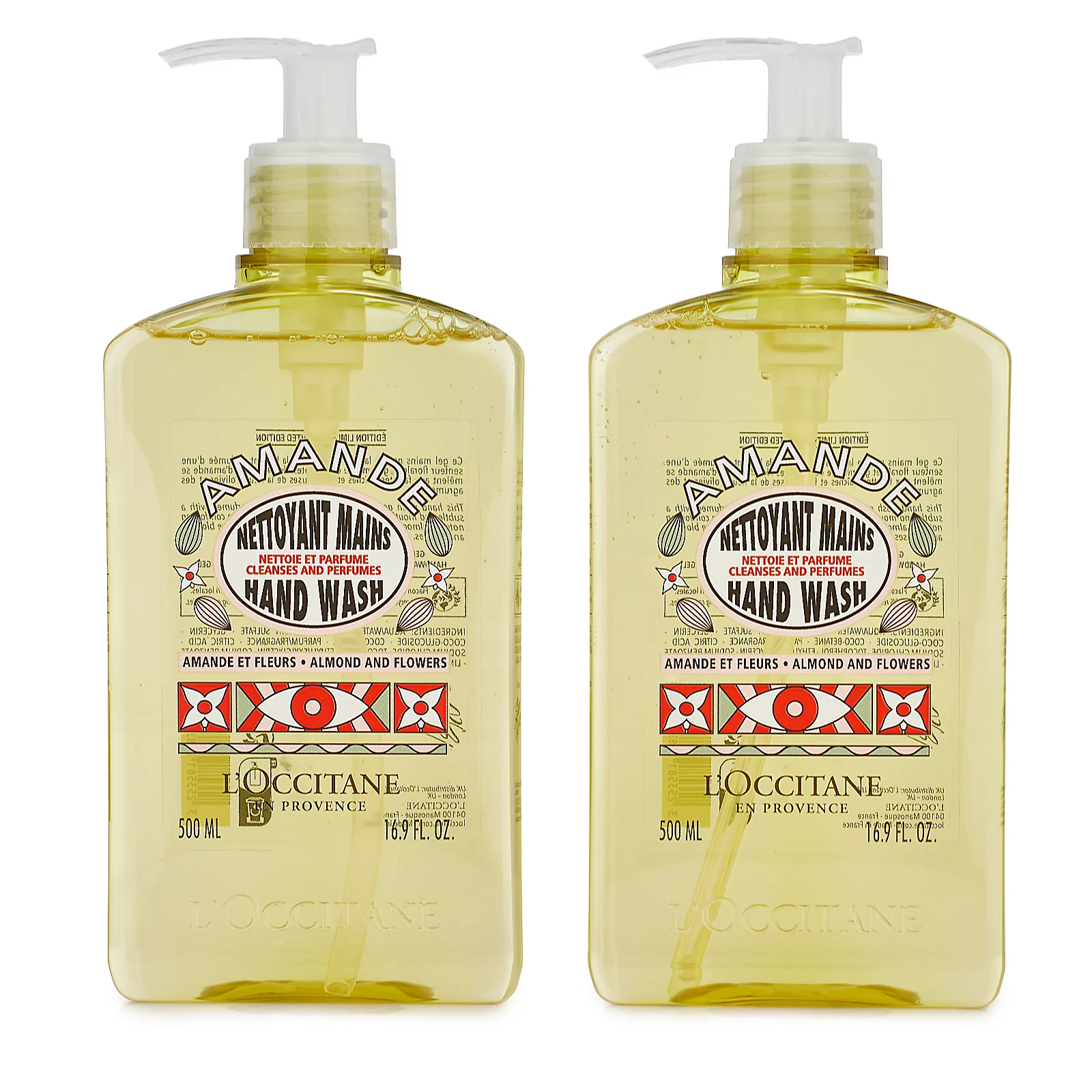 L'Occitane Almond & Flowers 500ml Hand Wash Duo