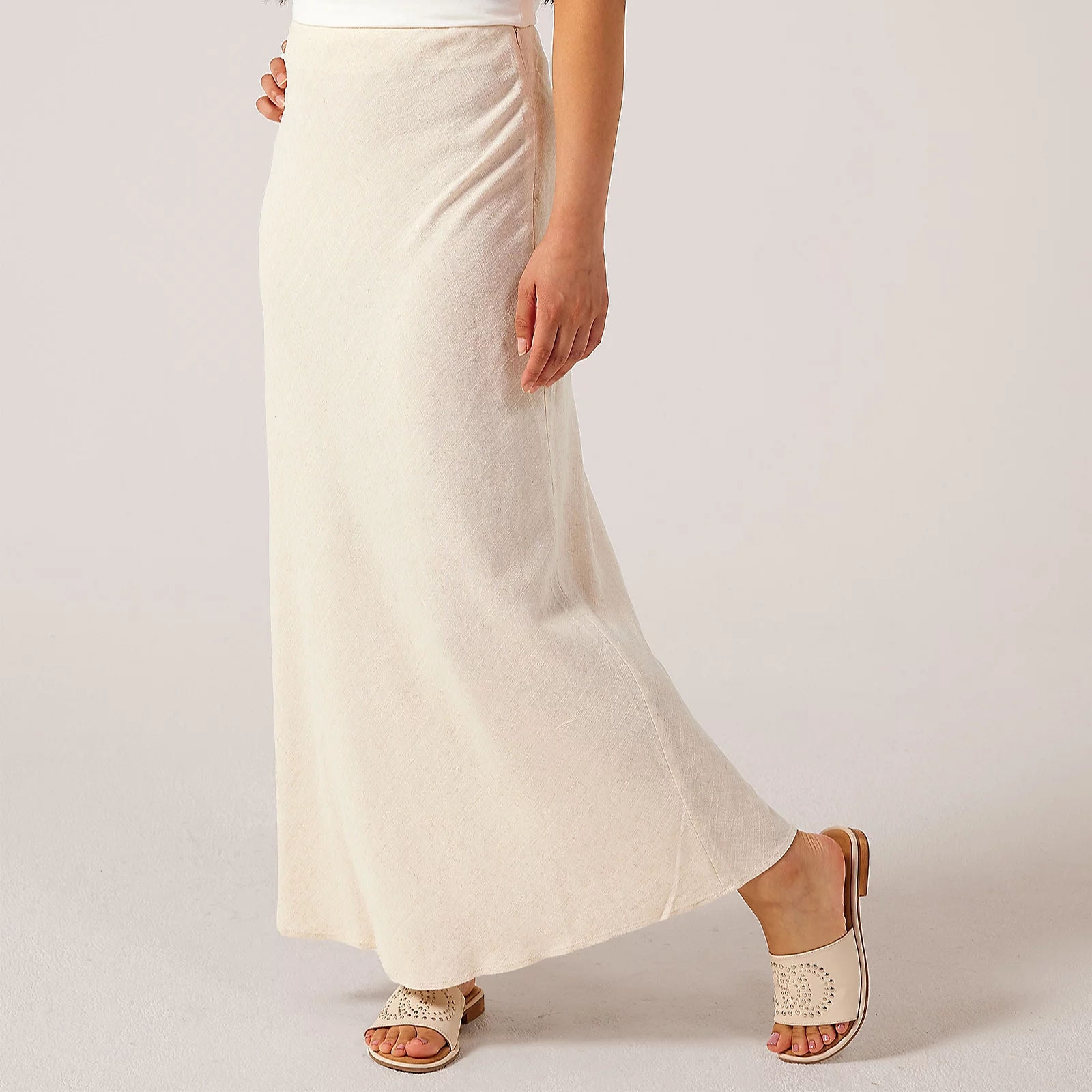 Selected Femme Viva-Lena Linen Blend Skirt