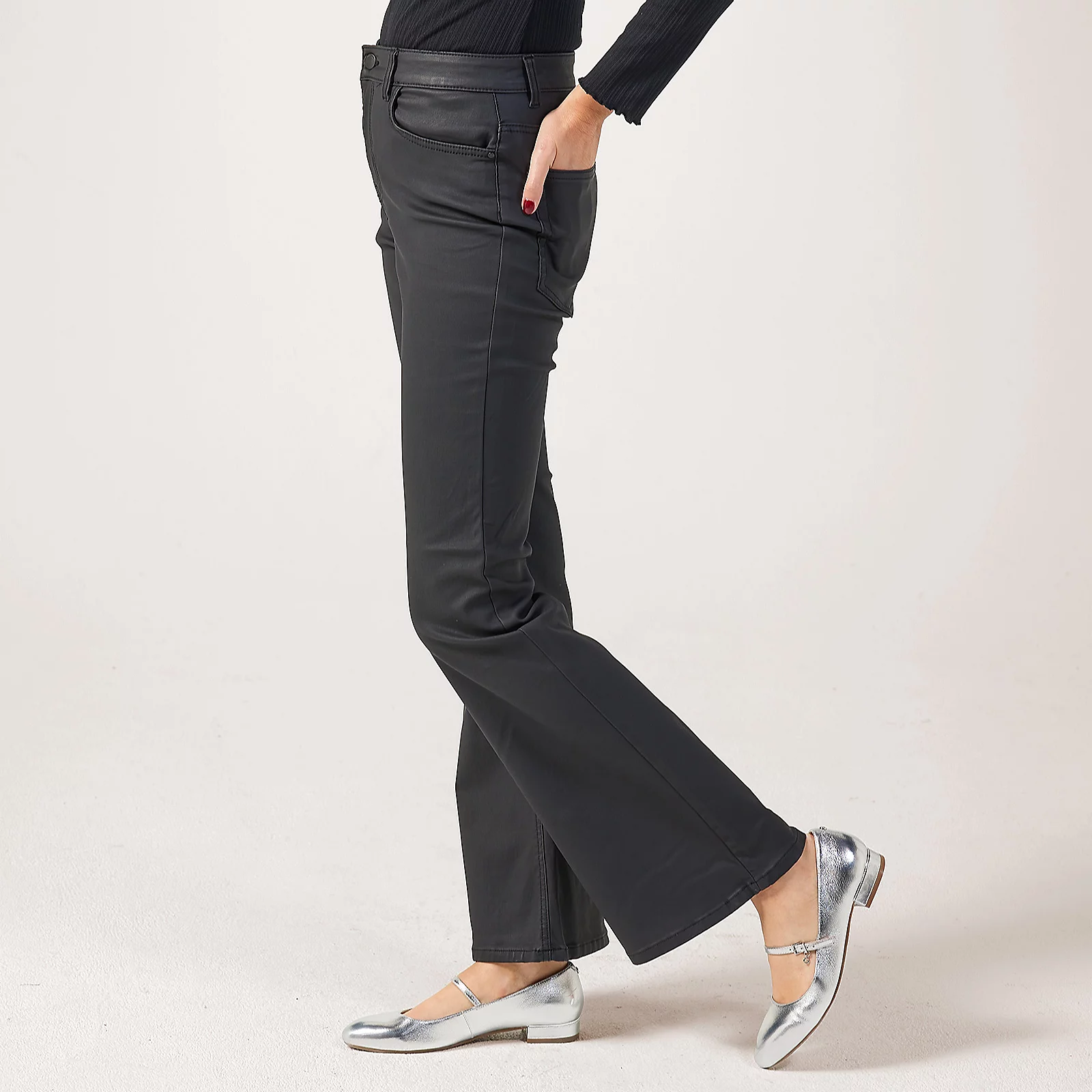 JDY Sunny Coated Flare Denim Jean