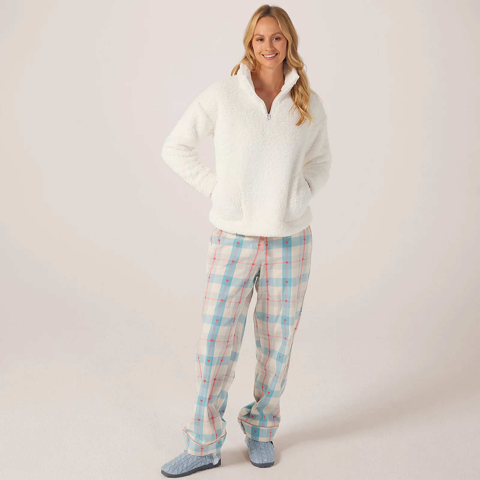 Cozee Home Borg Half Zip