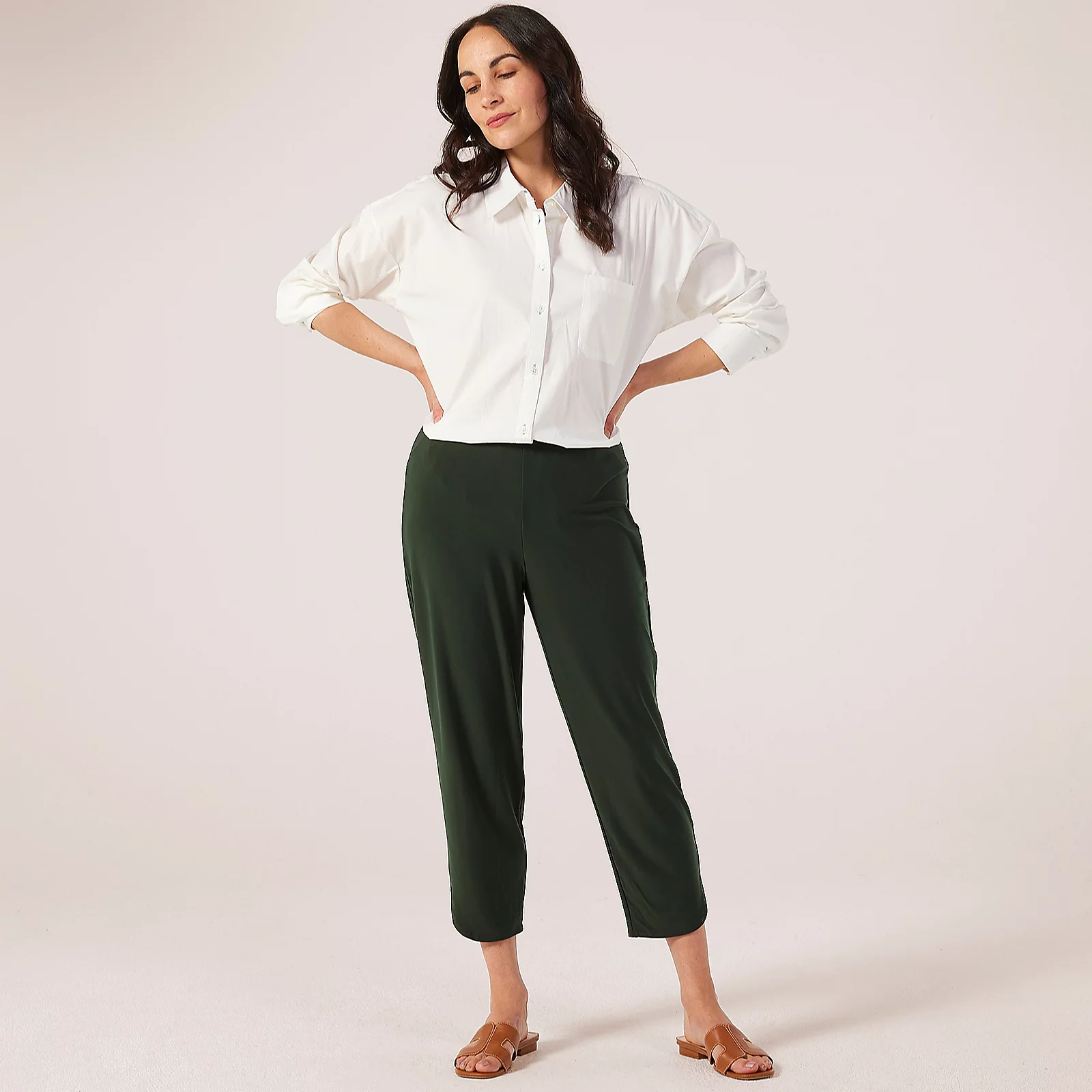 Kim & Co Brazil Jersey Crop Tulip Hem Trousers 6 Kim & Co Brazil Jersey Crop Tulip Hem Trousers