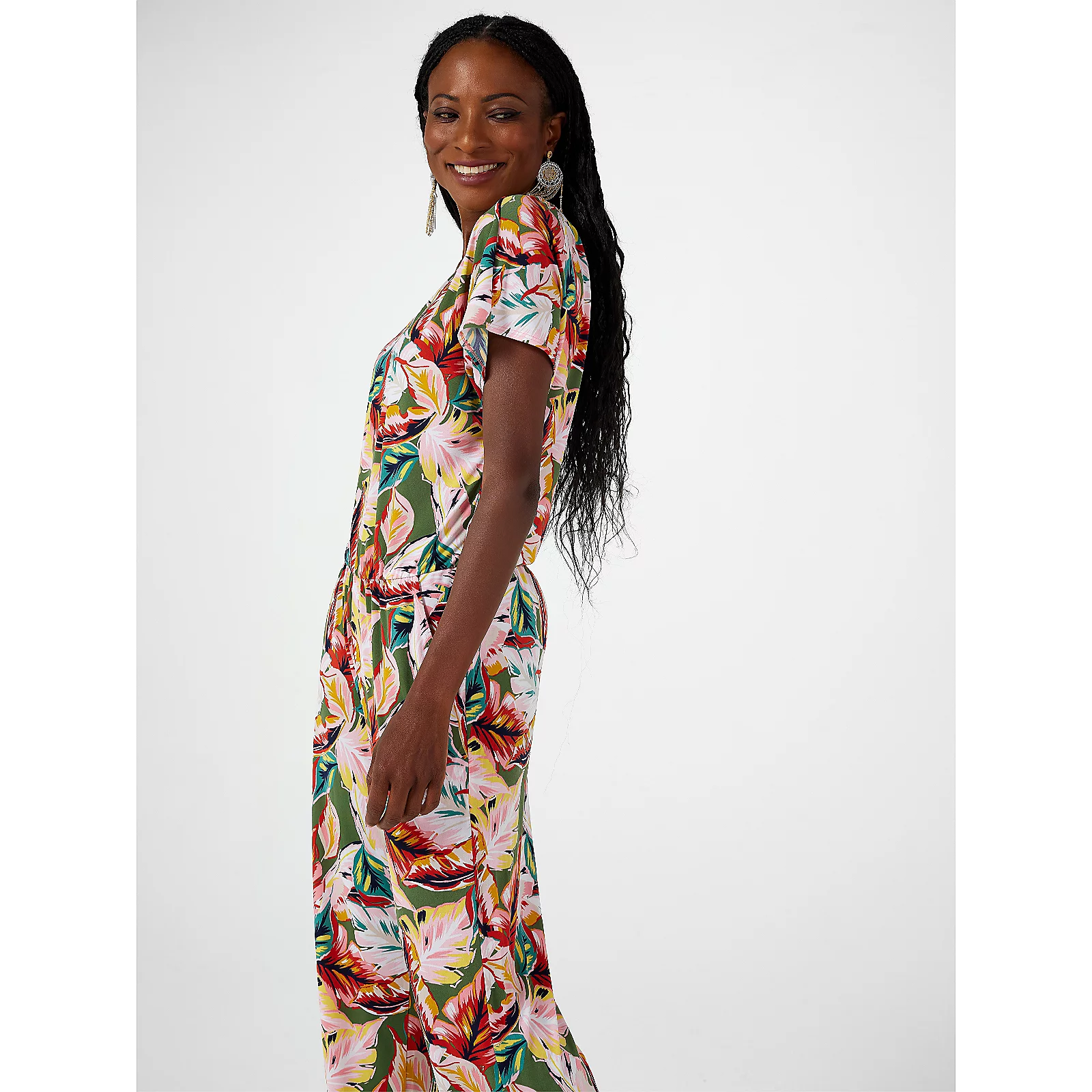Kim & Co Brazil Jersey Dolman Sleeve Wide Leg Jumpsuit Standard