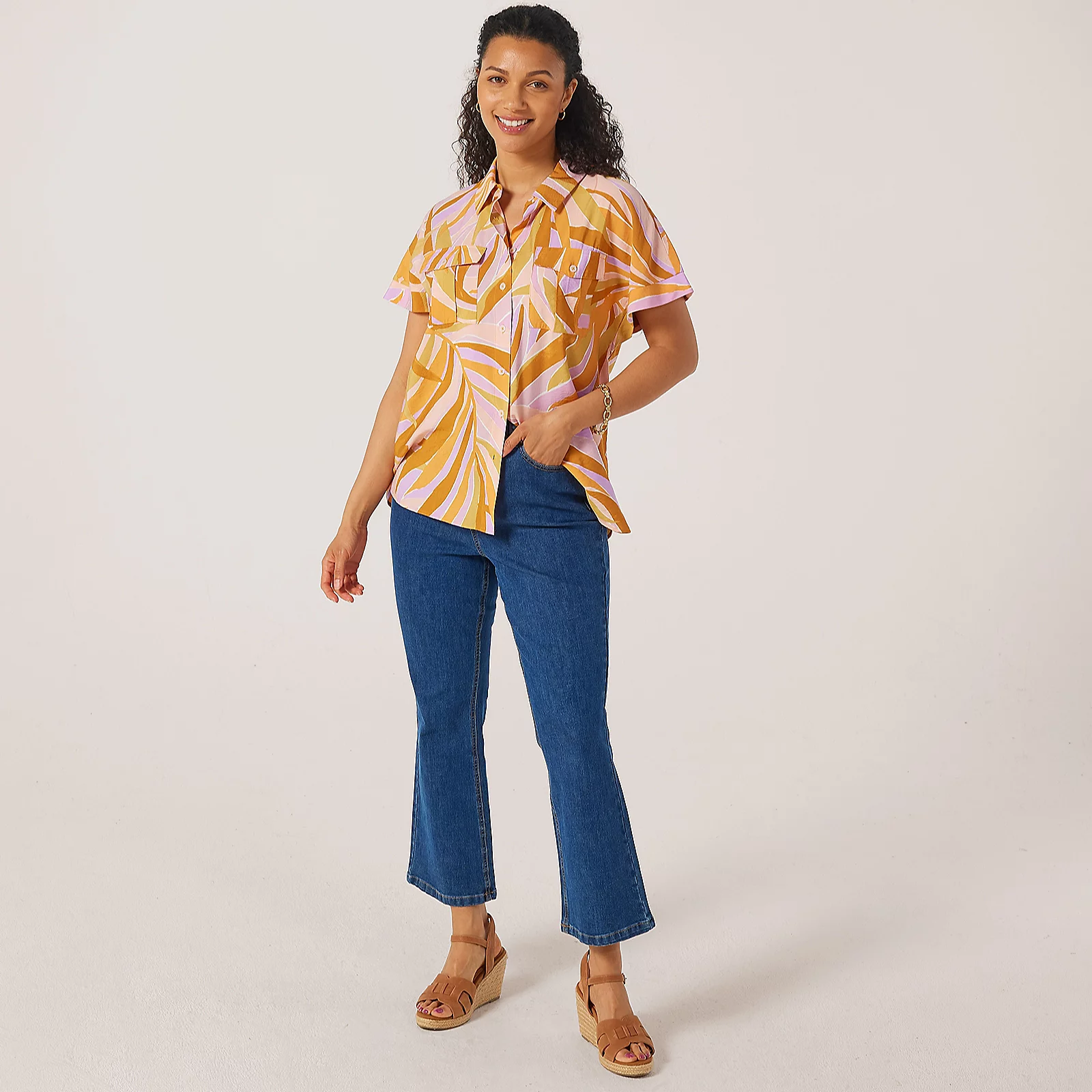 Ruth Langsford Pocket Front Dolman Sleeve Print Blouse