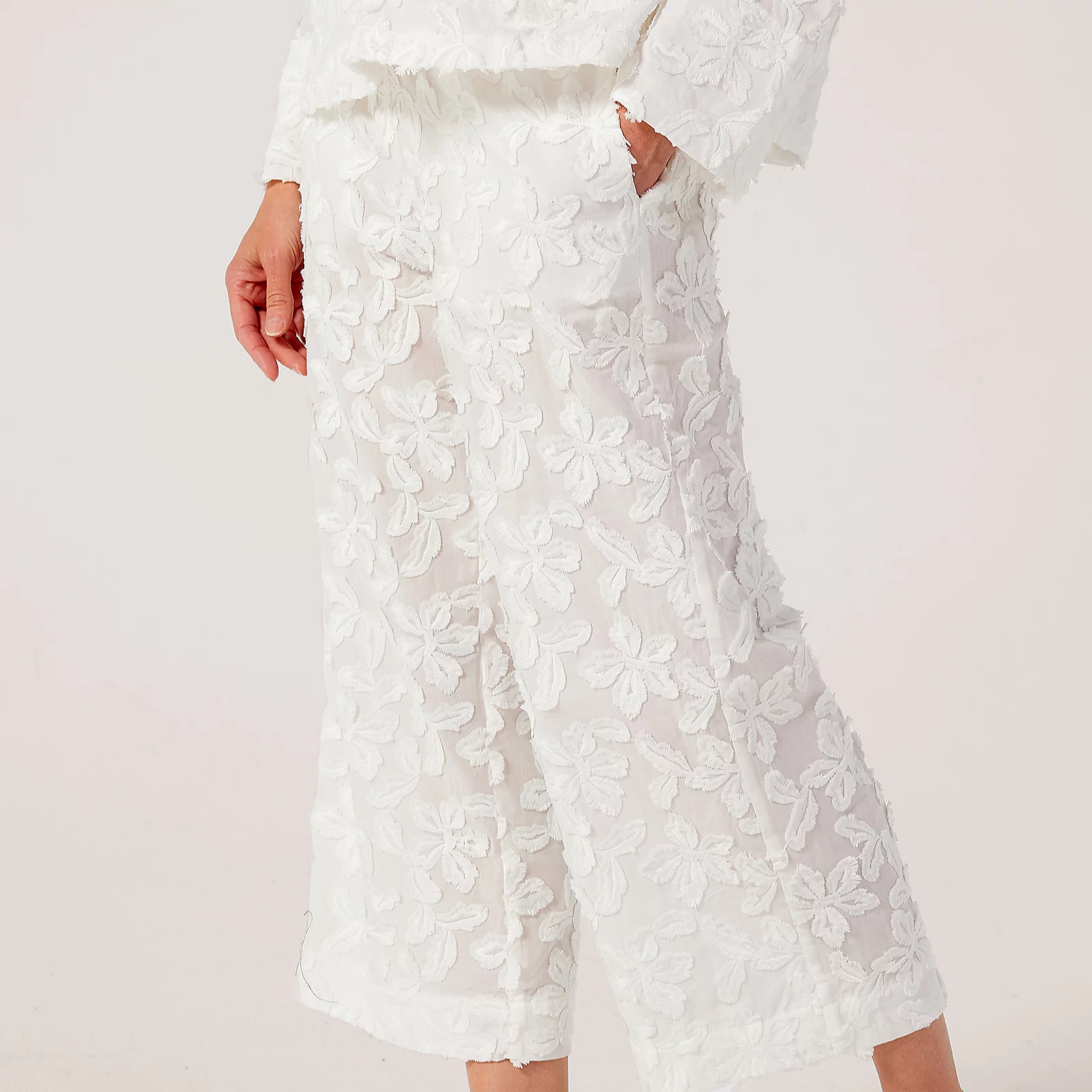 MarlaWynne Collection Novelty Clip Jacquard Wide Leg Trousers