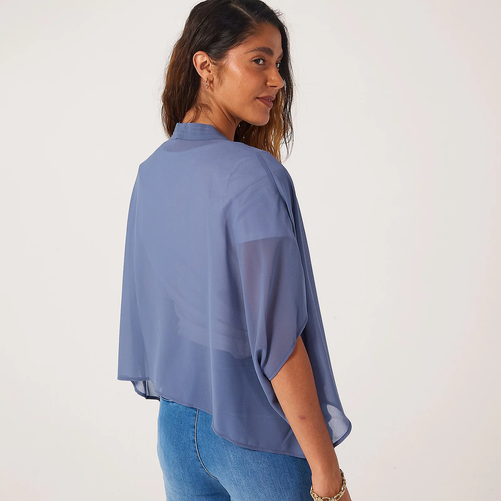 MarlaWynne Collection Chiffon Overlay Open Cardigan 5 MarlaWynne Collection Chiffon Overlay Open Cardigan