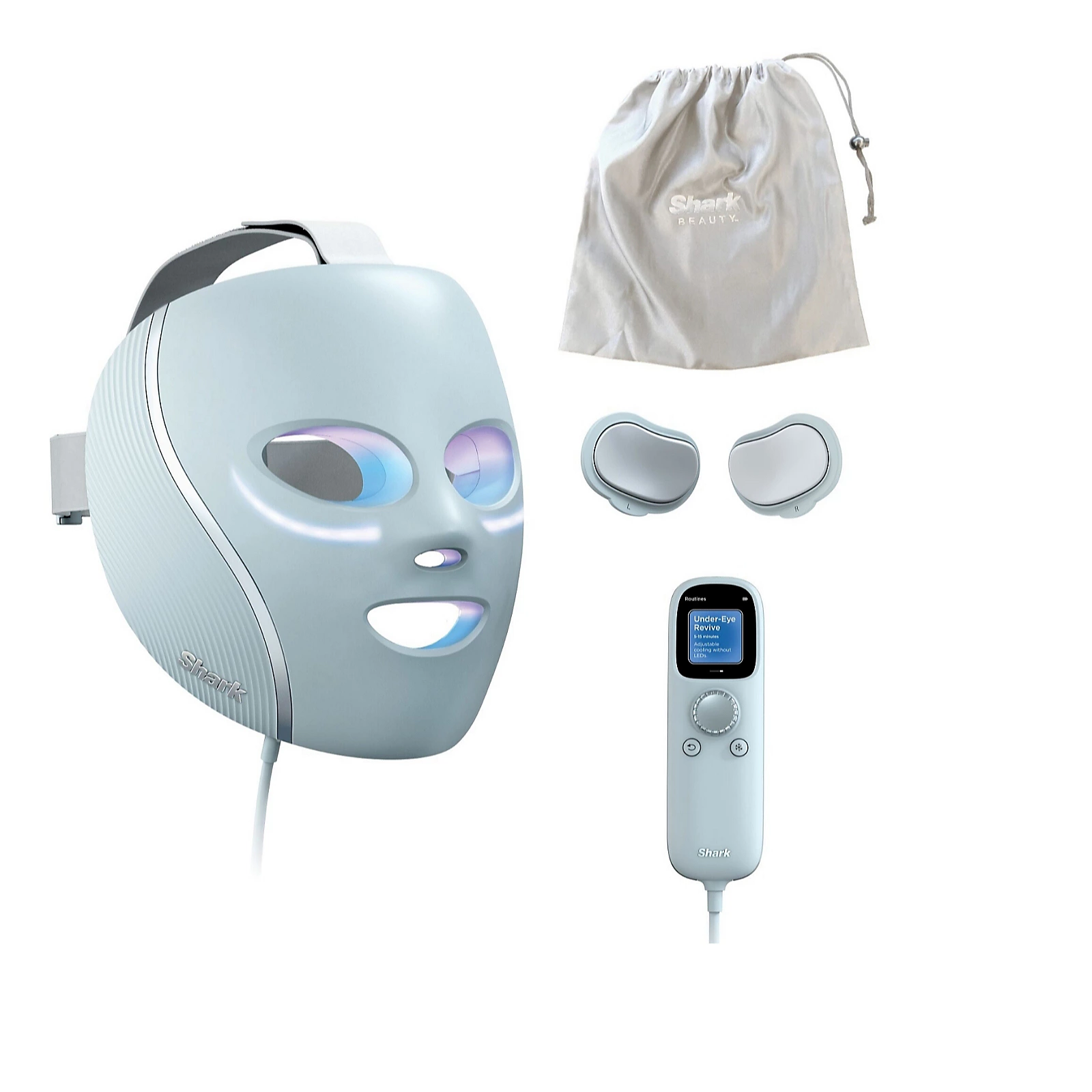 Outlet Shark CryoGlow Blue Frost LED Mask with Charging Stand