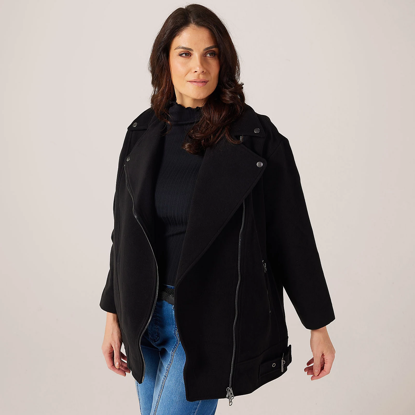 MarlaWynne Collection Melton Feel Zip Aviator Jacket 3 MarlaWynne Collection Melton Feel Zip Aviator Jacket