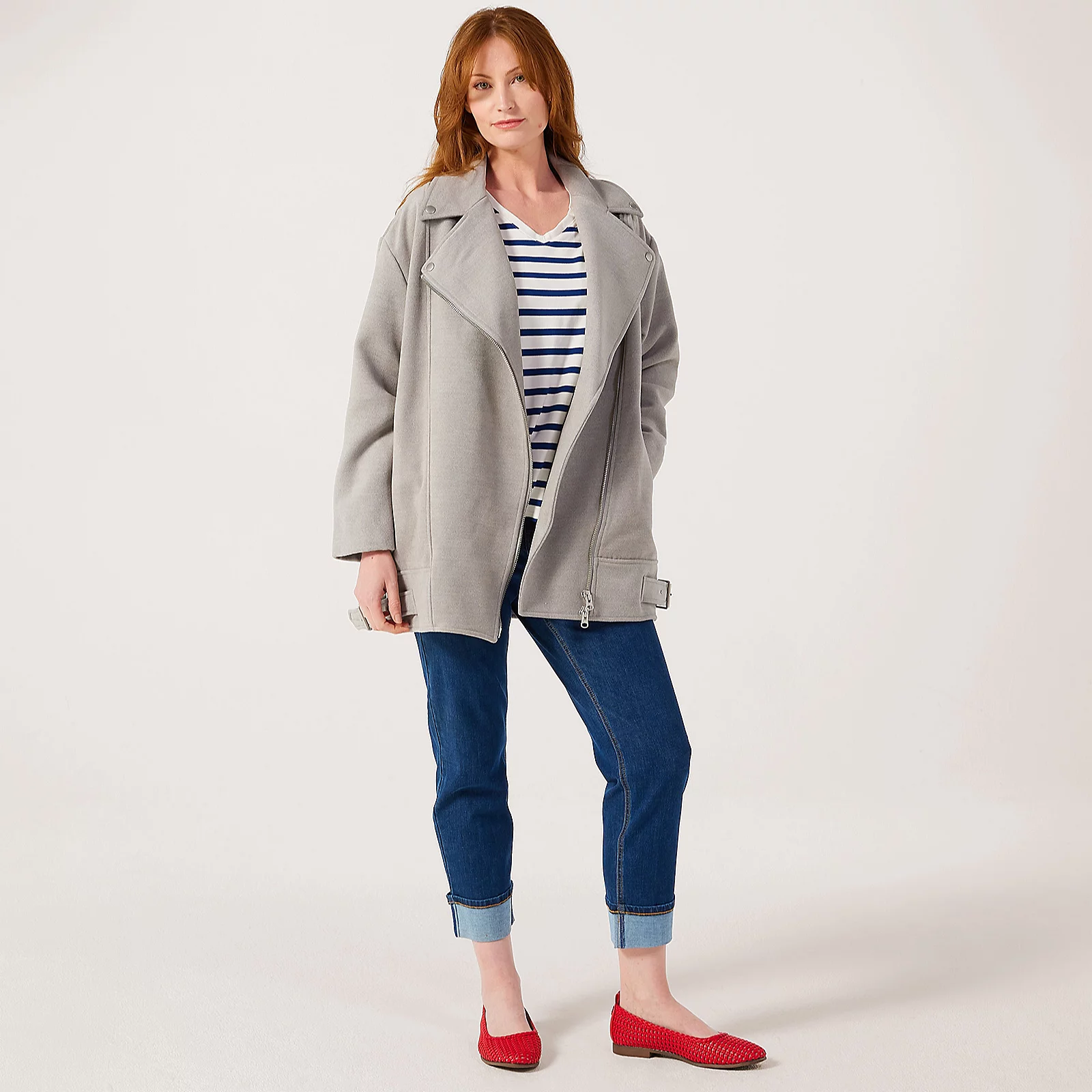 MarlaWynne Collection Melton Feel Zip Aviator Jacket 5 MarlaWynne Collection Melton Feel Zip Aviator Jacket