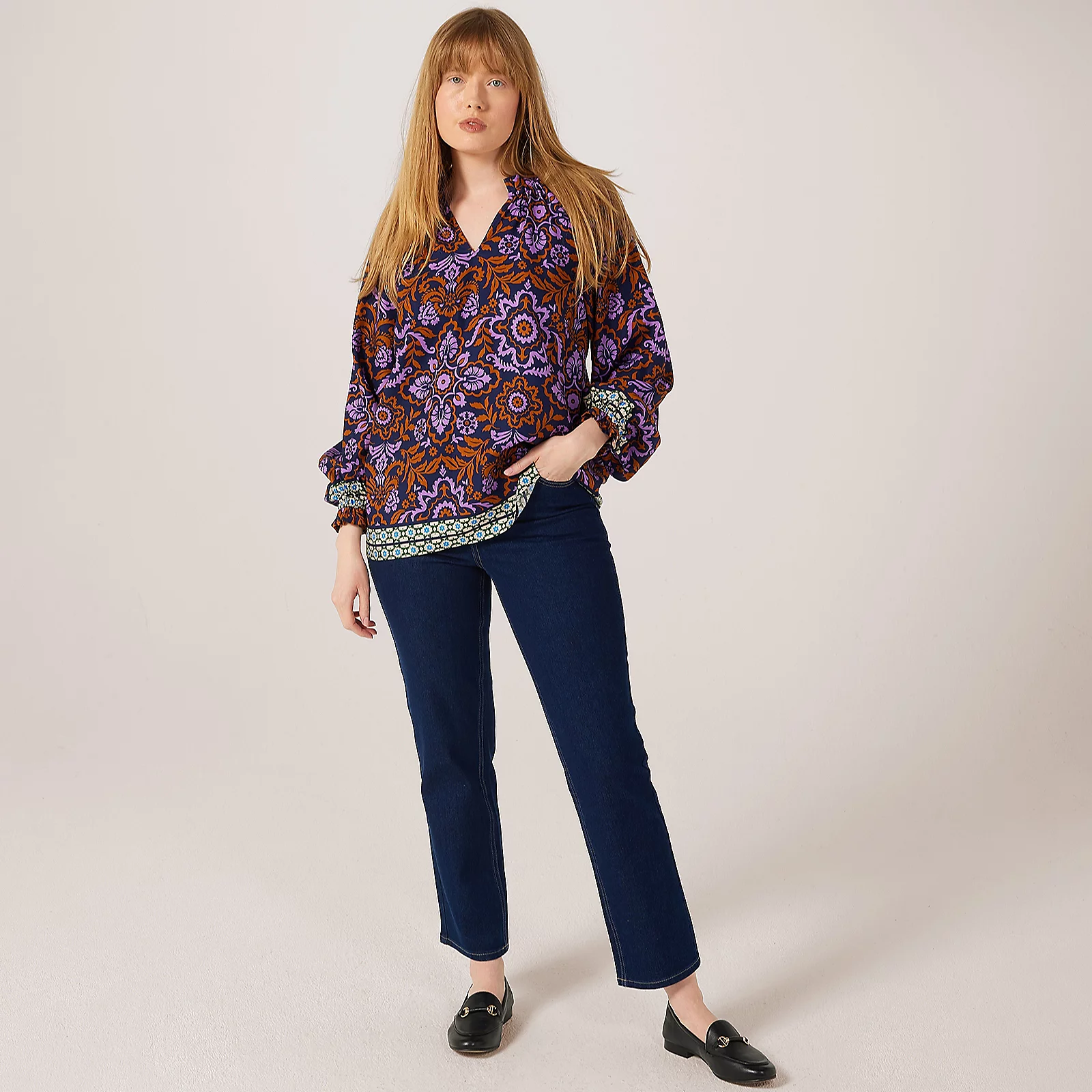 Ben De Lisi Printed Nehru Collar Blouse 3 Ben De Lisi Printed Nehru Collar Blouse