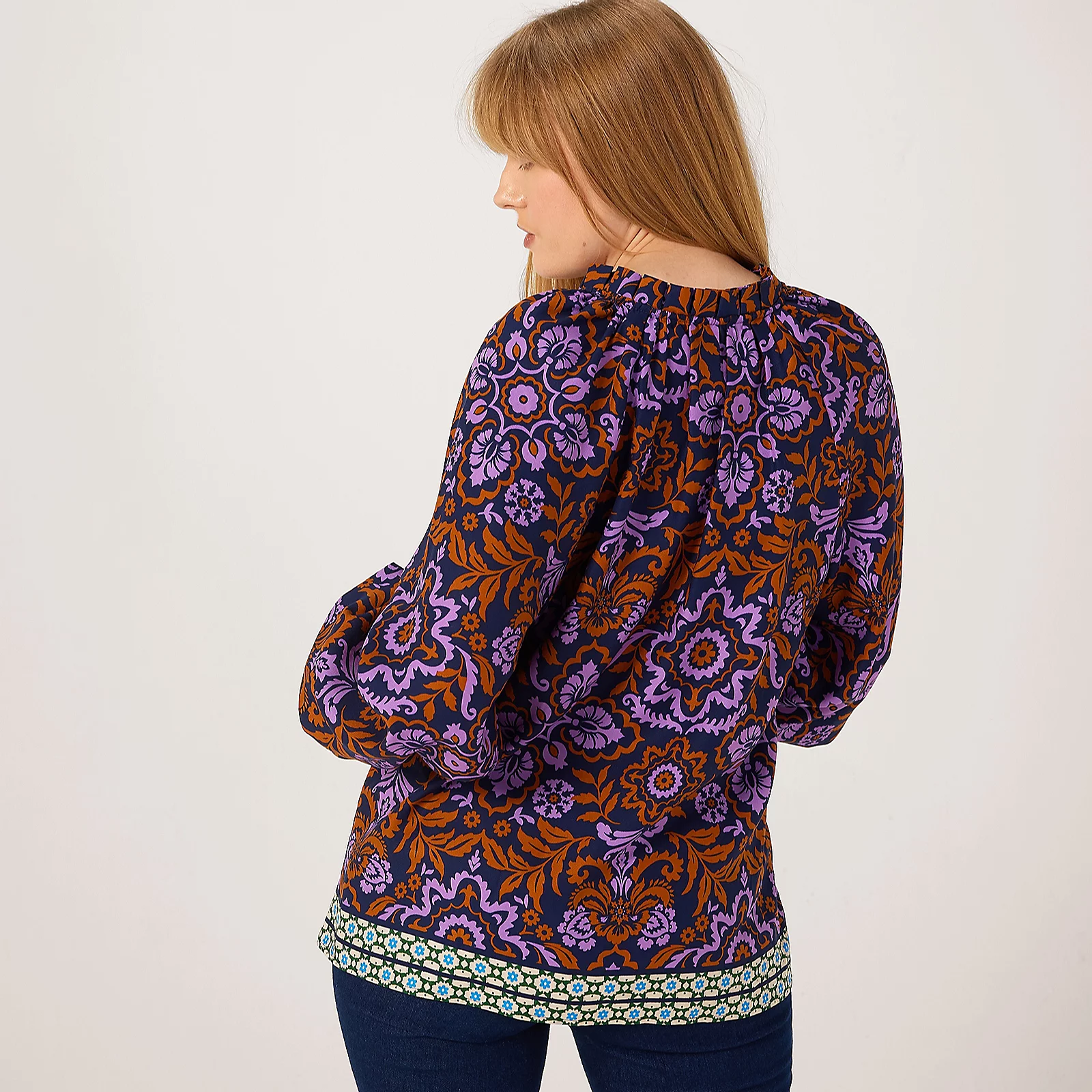 Ben De Lisi Printed Nehru Collar Blouse 4 Ben De Lisi Printed Nehru Collar Blouse