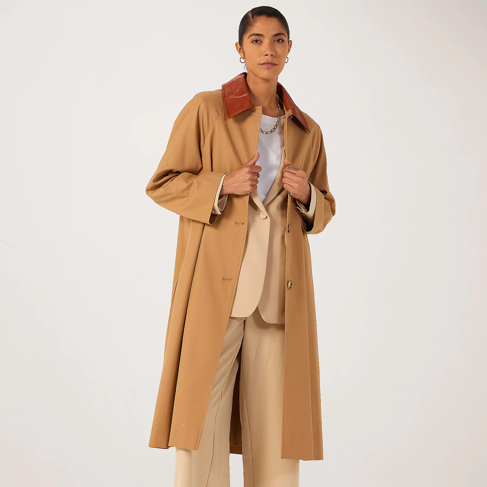 Helene Berman Long Line Trench Coat